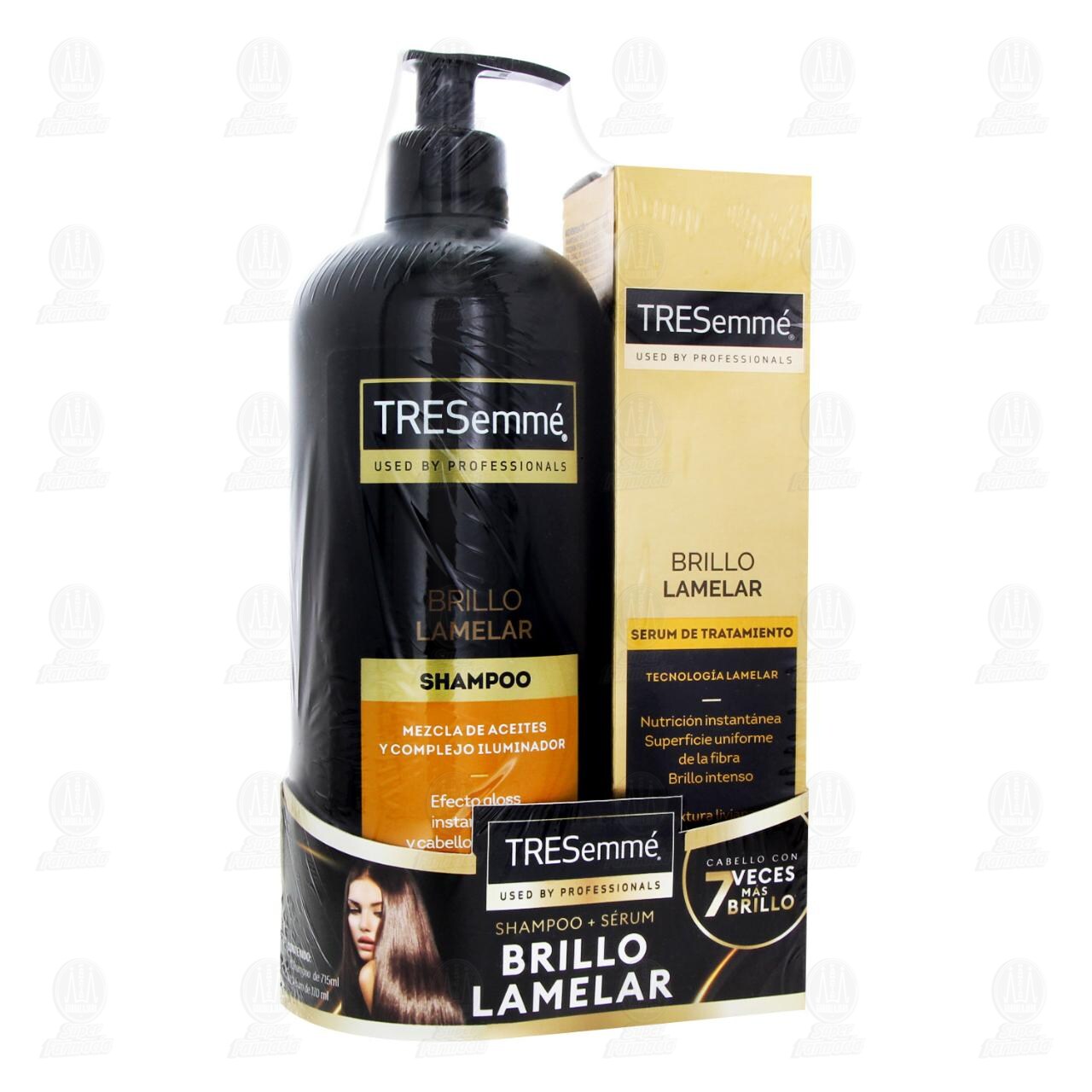 Pack Tresemm&eacute;  Brillo Lamelar Shampoo 715 ml + S&eacute;rum de Tratamiento 170 ml, 2 pzas. image number 0