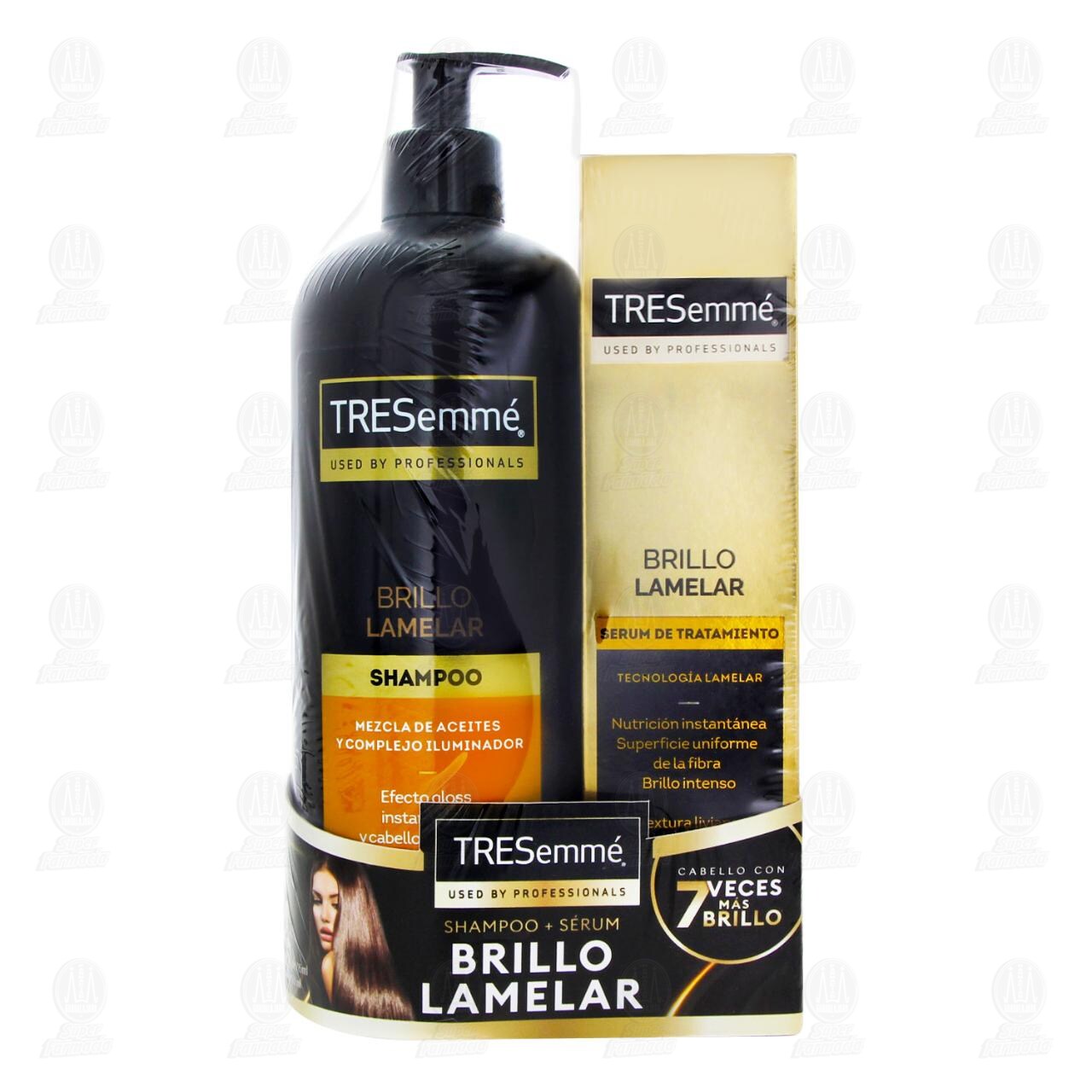 Pack Tresemm&eacute;  Brillo Lamelar Shampoo 715 ml + S&eacute;rum de Tratamiento 170 ml, 2 pzas. image number 1