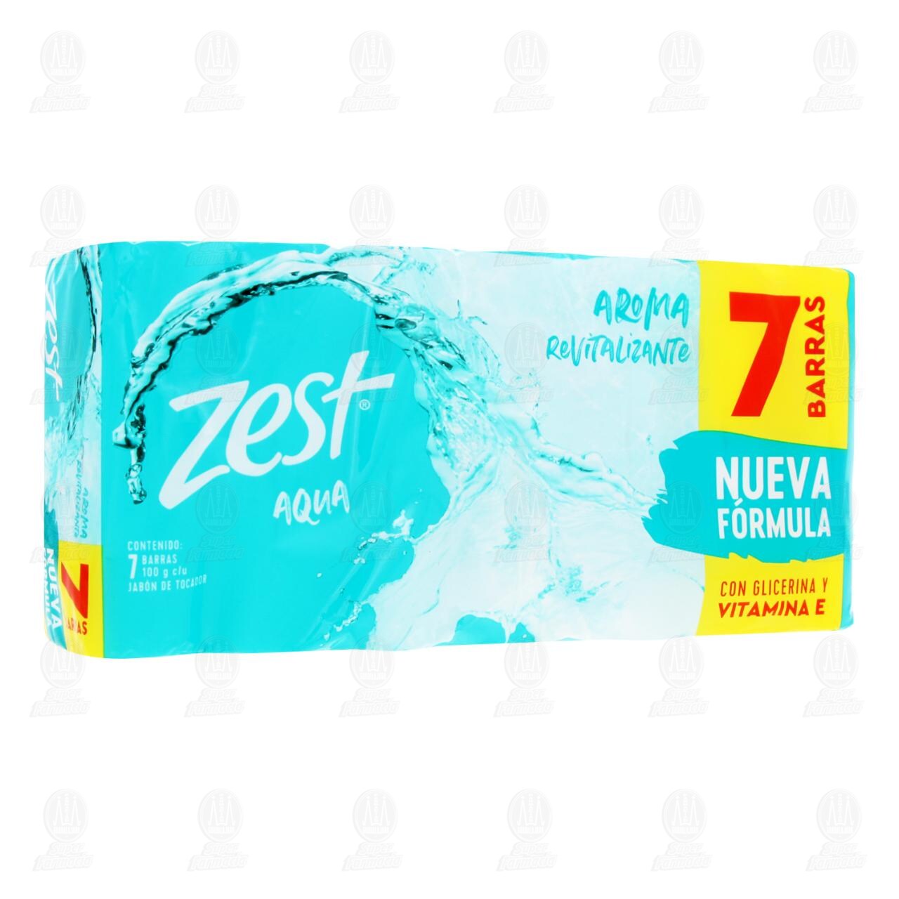Pack Jab&oacute;n de Tocador Zest Aqua con Glicerina y Vitamina E, 7 pzas de 100 gr c/u. image number 0