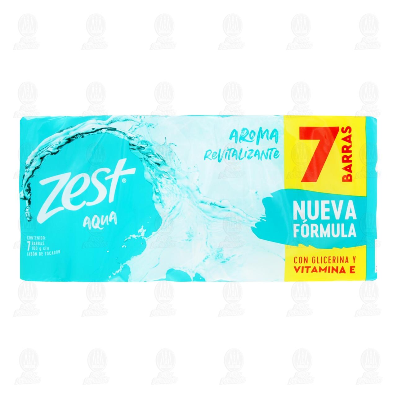 Pack Jab&oacute;n de Tocador Zest Aqua con Glicerina y Vitamina E, 7 pzas de 100 gr c/u. image number 1