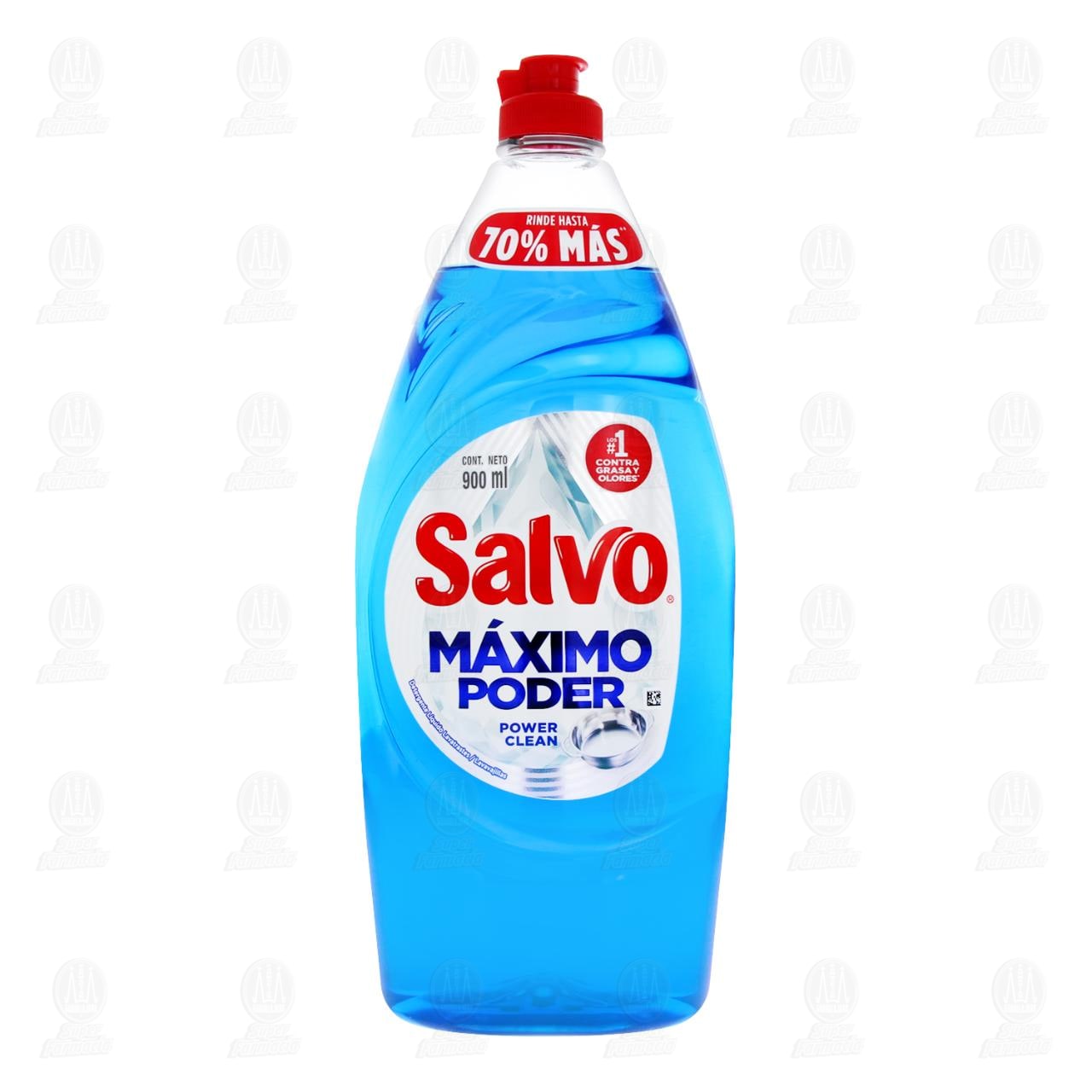 Lavatrastes L&iacute;quido Salvo M&aacute;ximo Poder Power Clean, 900 ml. image number 1
