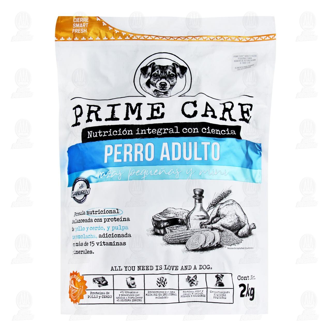 Alimento Prime Care para Perro Adulto Razas Peque&ntilde;as y Minis, 2 kg.