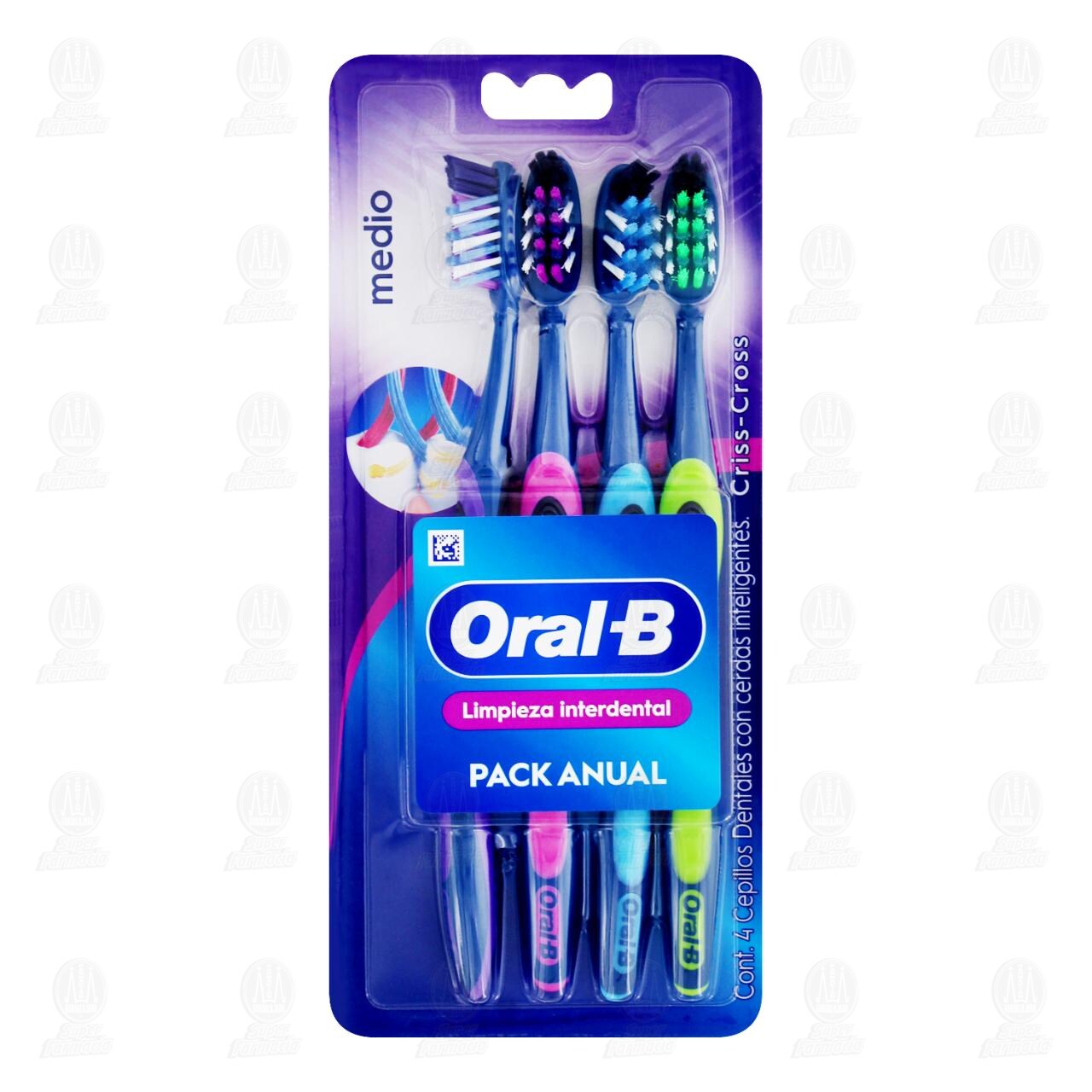 Pack Anual Cepillo de Dientes Oral-B Limpieza Interdental, 4 pzas. image number 0