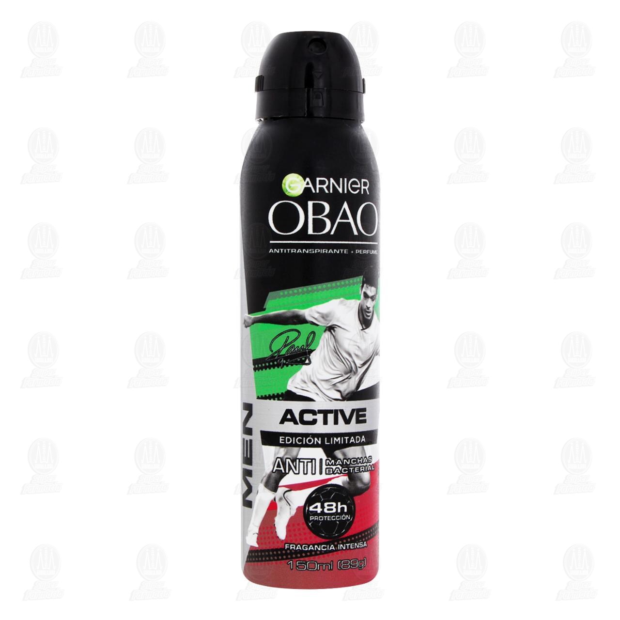 Antitranspirante + Perfume Garnier Obao Active Edici&oacute;n Limitada en Aerosol, 150 ml.