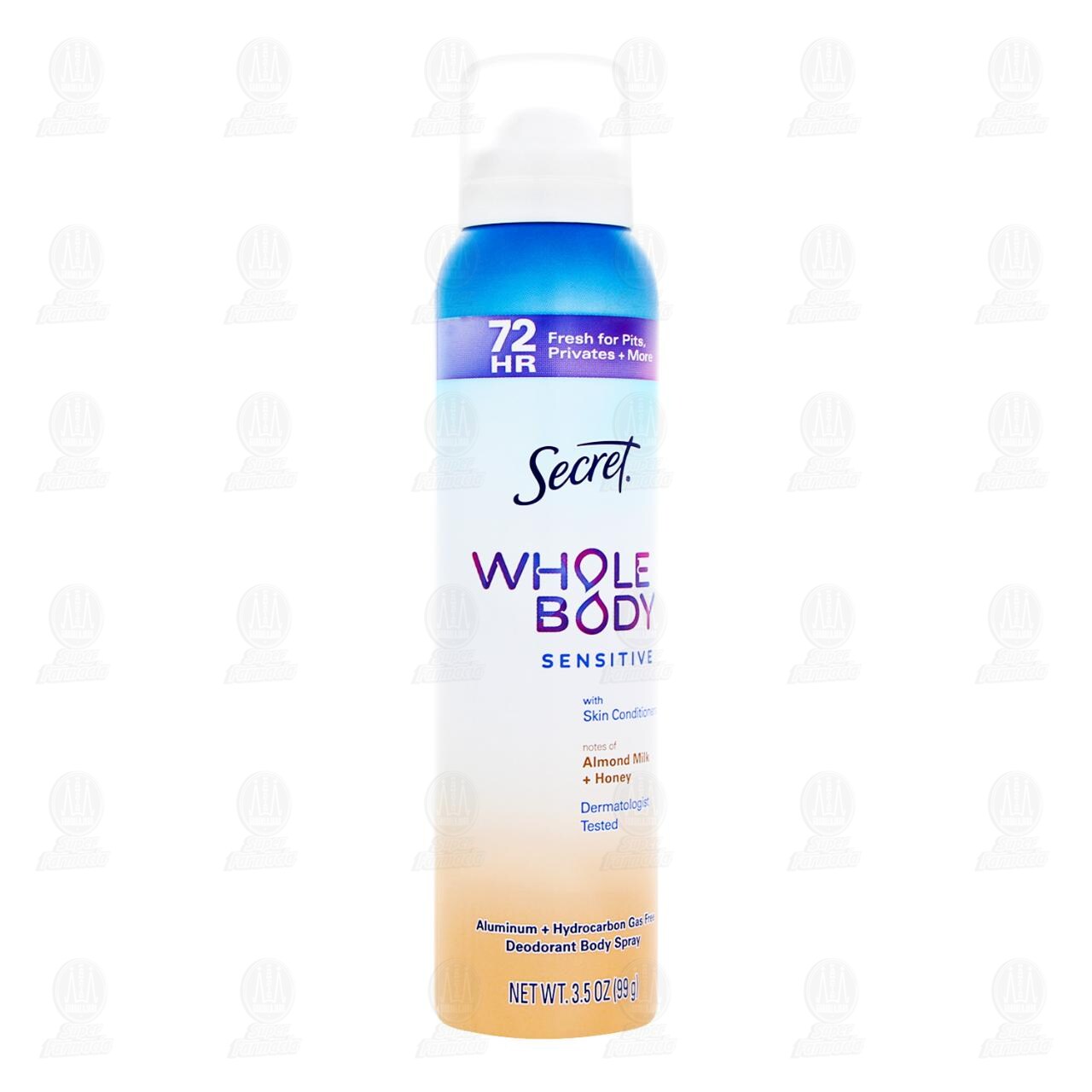 Desodorante Body Spray Secret Whole Body Sensitive en Aerosol, 99 gr.