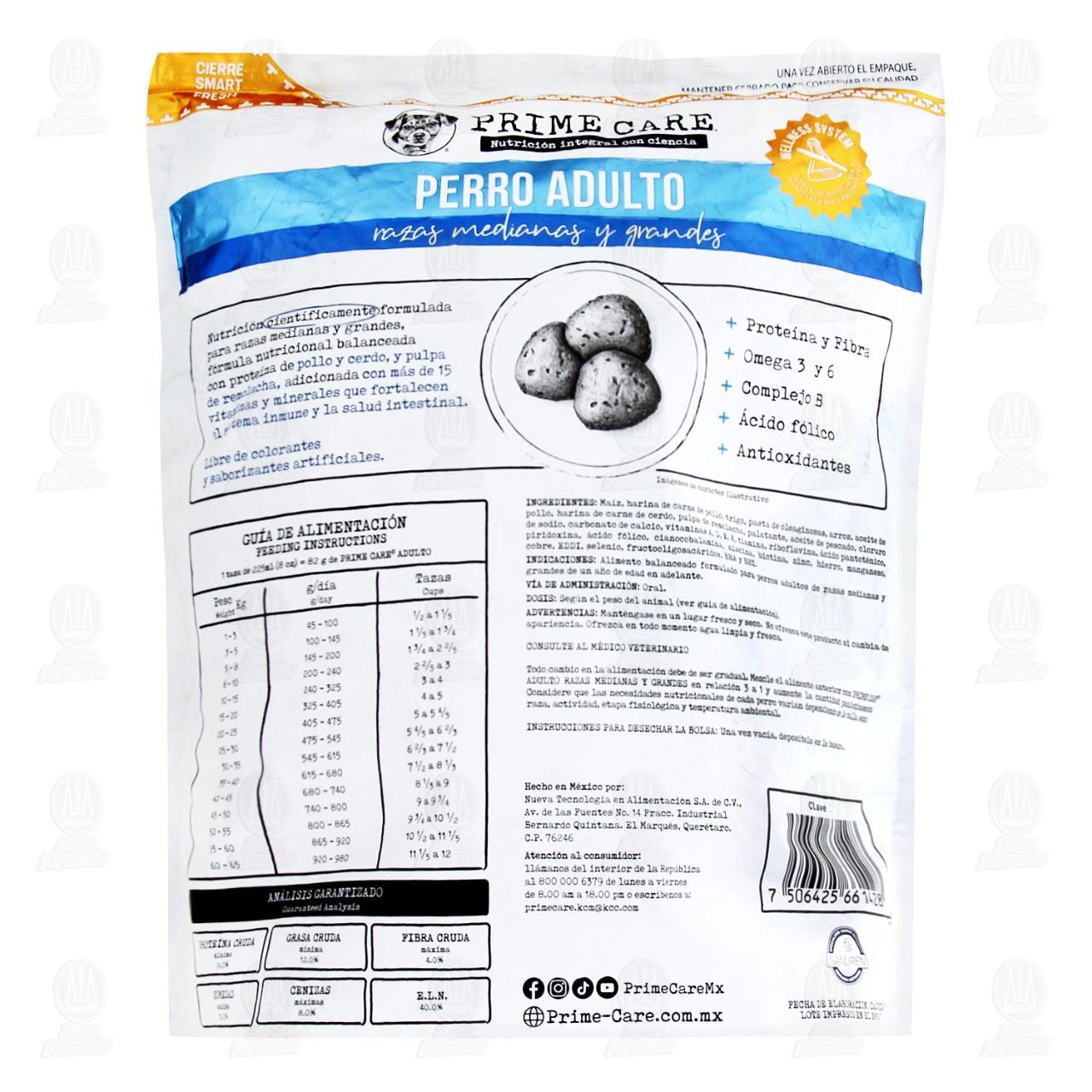 Alimento Prime Care para Perro Adulto Razas Medianas y Grandes, 4 kg. image number 1