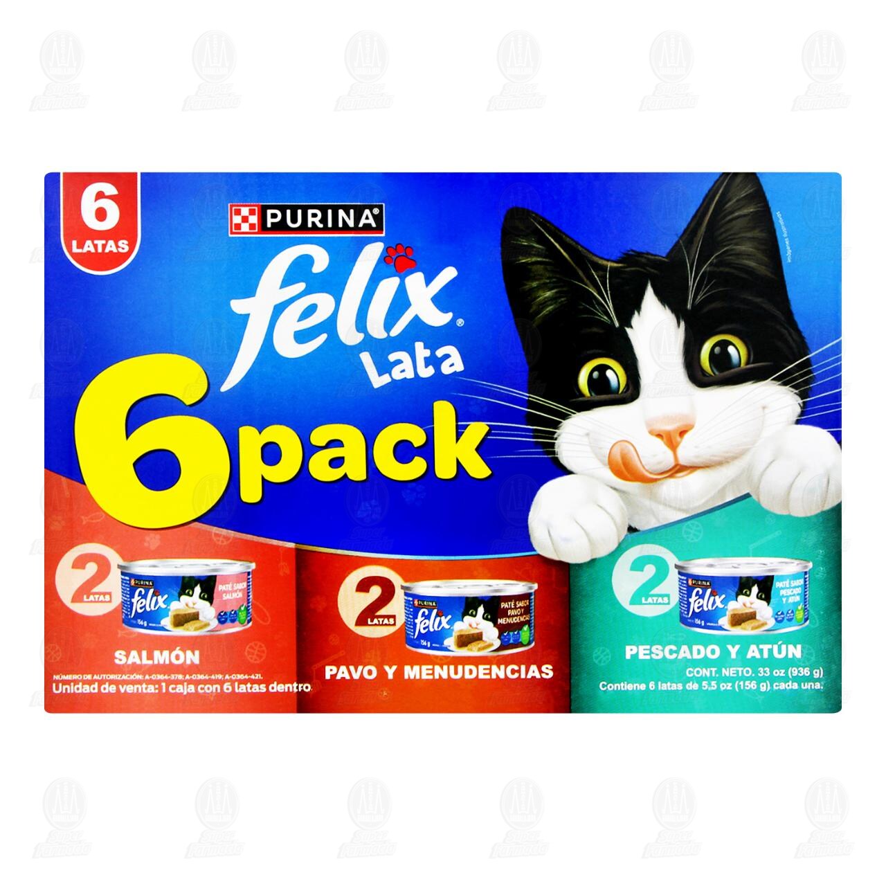 Pack de Alimento H&uacute;medo para Gato Purina Felix Pat&eacute; Surtido, 6 pzas. image number 1