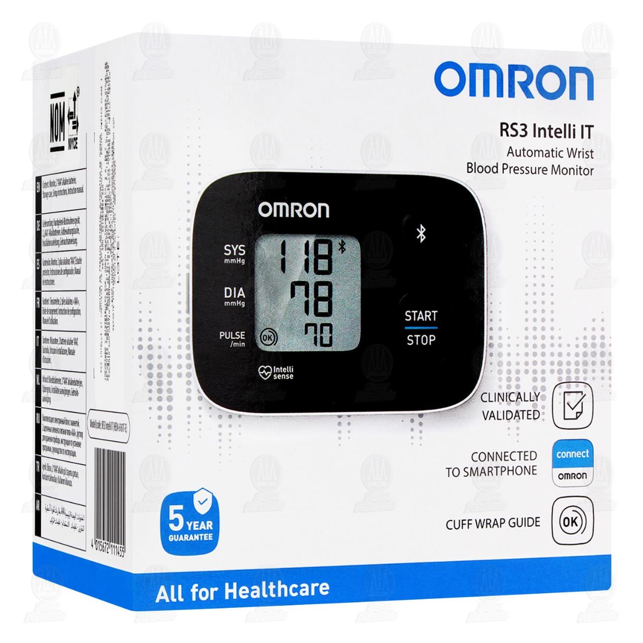 Monitor de Presi&oacute;n Arterial Omron Autom&aacute;tico de Mu&ntilde;eca RS3 Intelli IT, 1 pz. image number 0