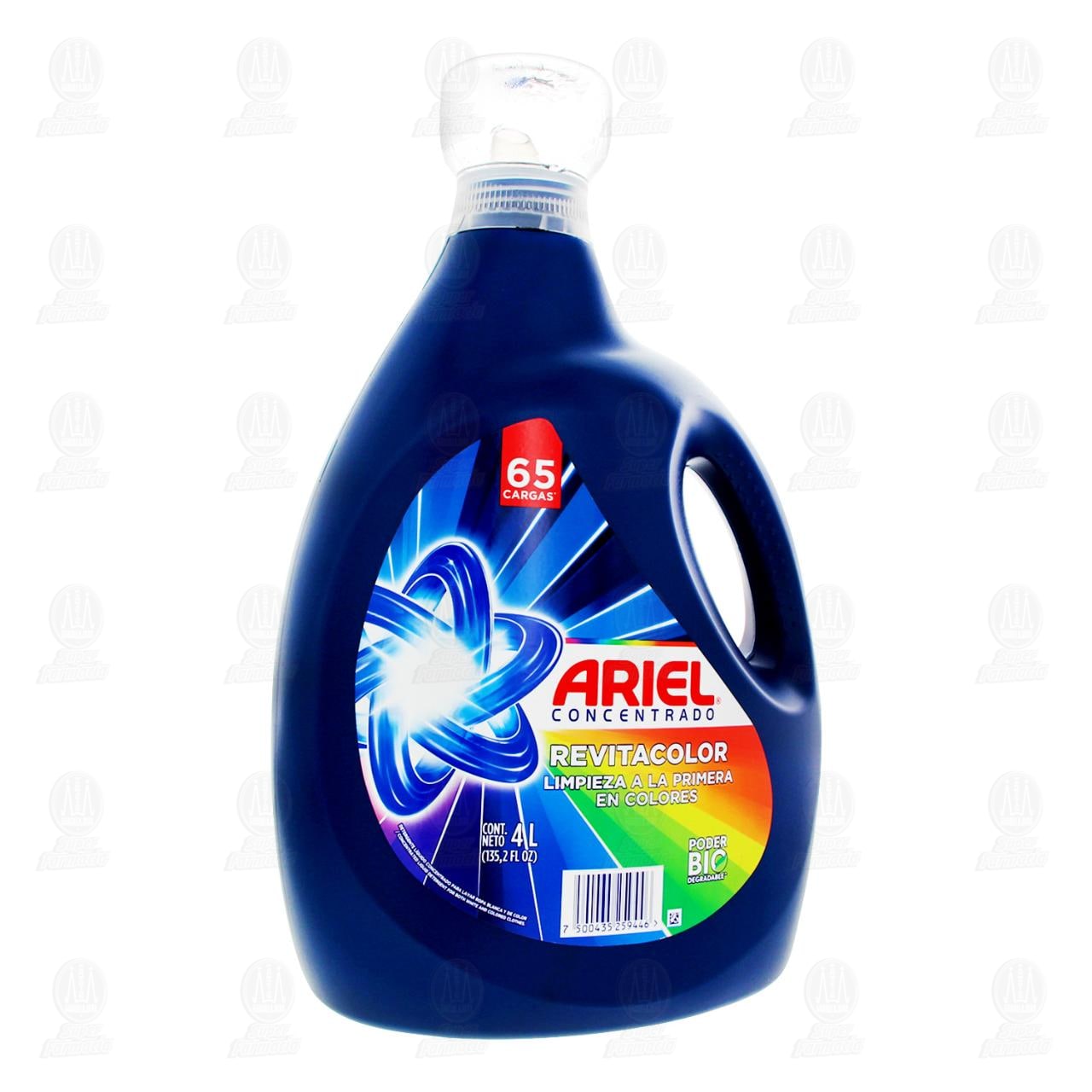 Detergente L&iacute;quido Ariel Concentrado Revitacolor, 4 l.