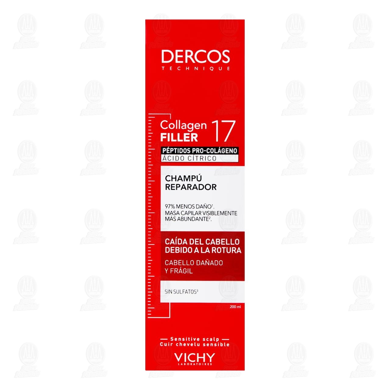 Vichy Dercos Technique Collagen 17 Filler Champ&uacute; Reparador, 200 ml. image number 1