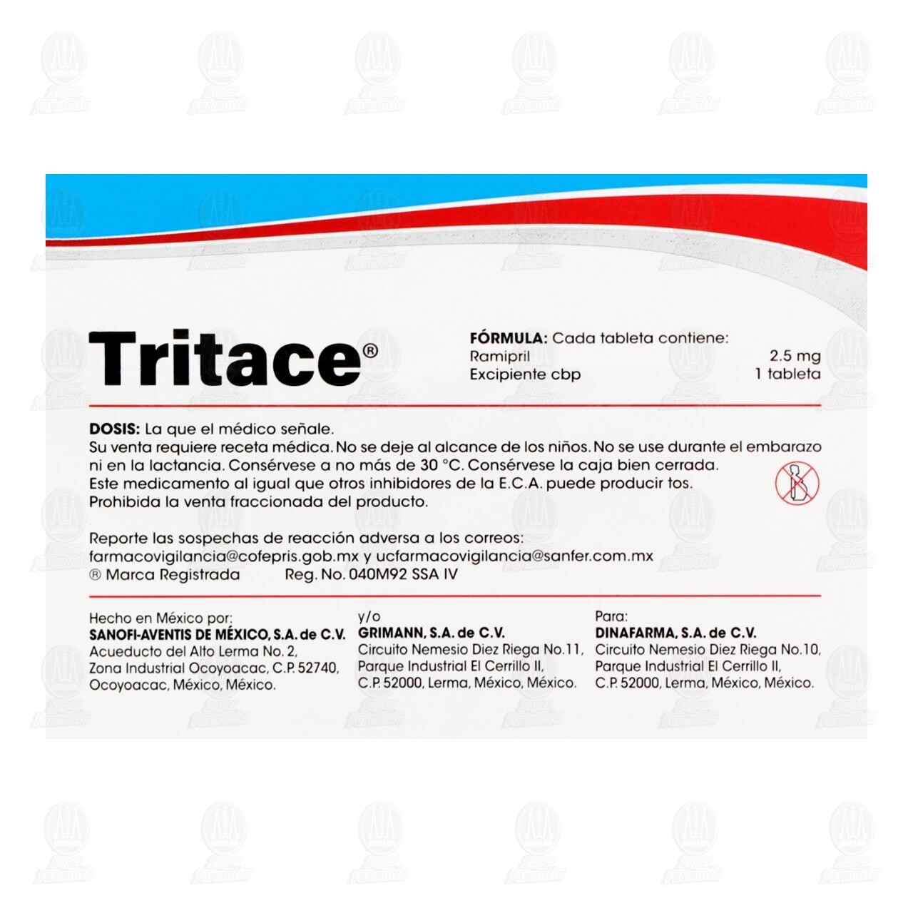 Tritace 2.5 mg, 32 Tabletas. image number 2