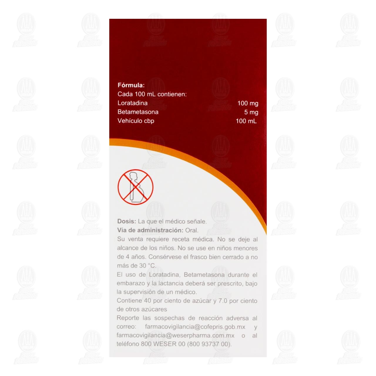 Loratadina, Betametasona Soluci&oacute;n 100mg/5mg, 60 ml Pharmalife. image number 2