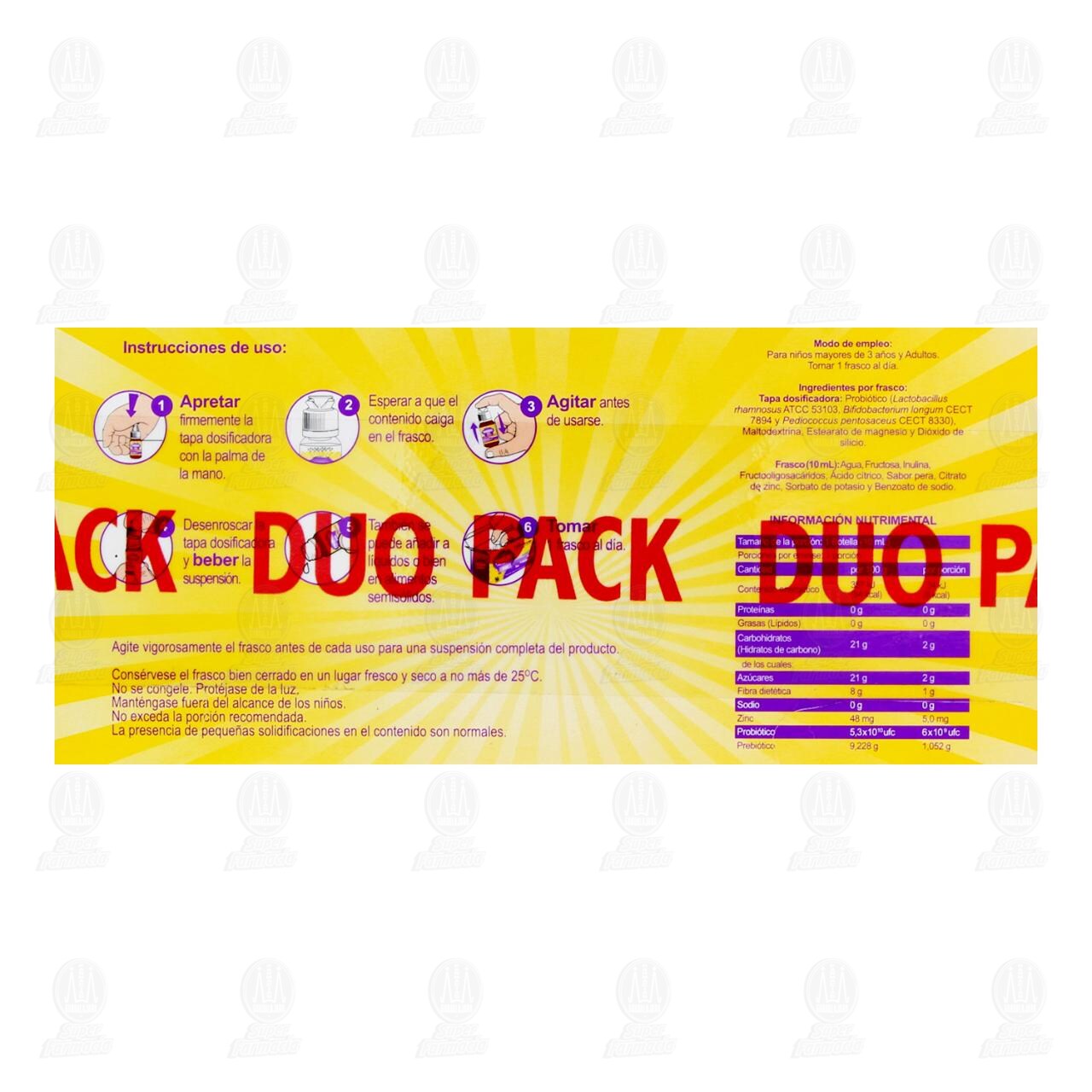 Pack Pisalak 6 Billones Sabor Pera, 2 Cajas de 7 Frascos c/u. image number 2