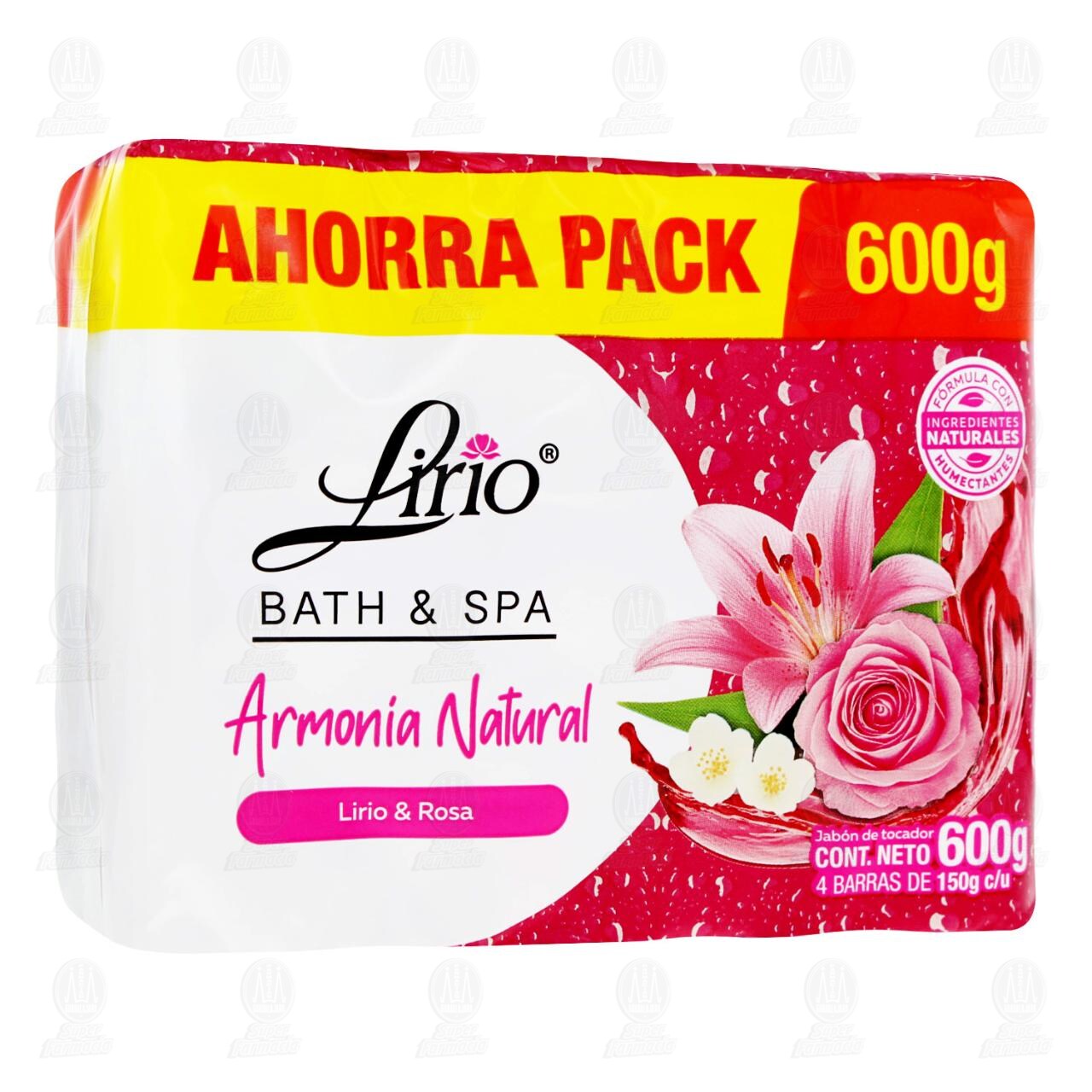 Pack Jab&oacute;n de Tocador Lirio Bath & Spa Armon&iacute;a Natural, 4 pzas de 150 gr c/u. image number 0