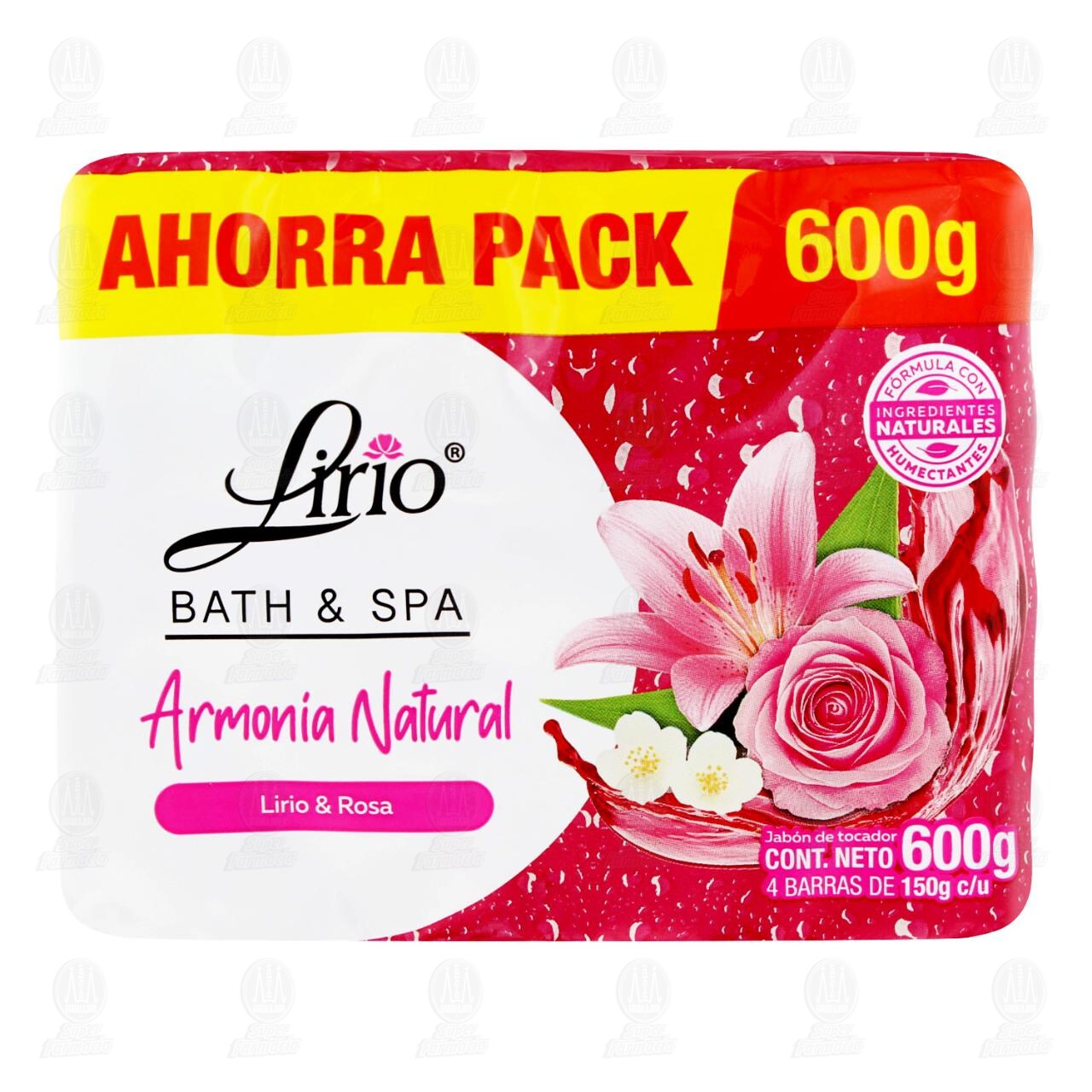 Pack Jab&oacute;n de Tocador Lirio Bath & Spa Armon&iacute;a Natural, 4 pzas de 150 gr c/u. image number 1