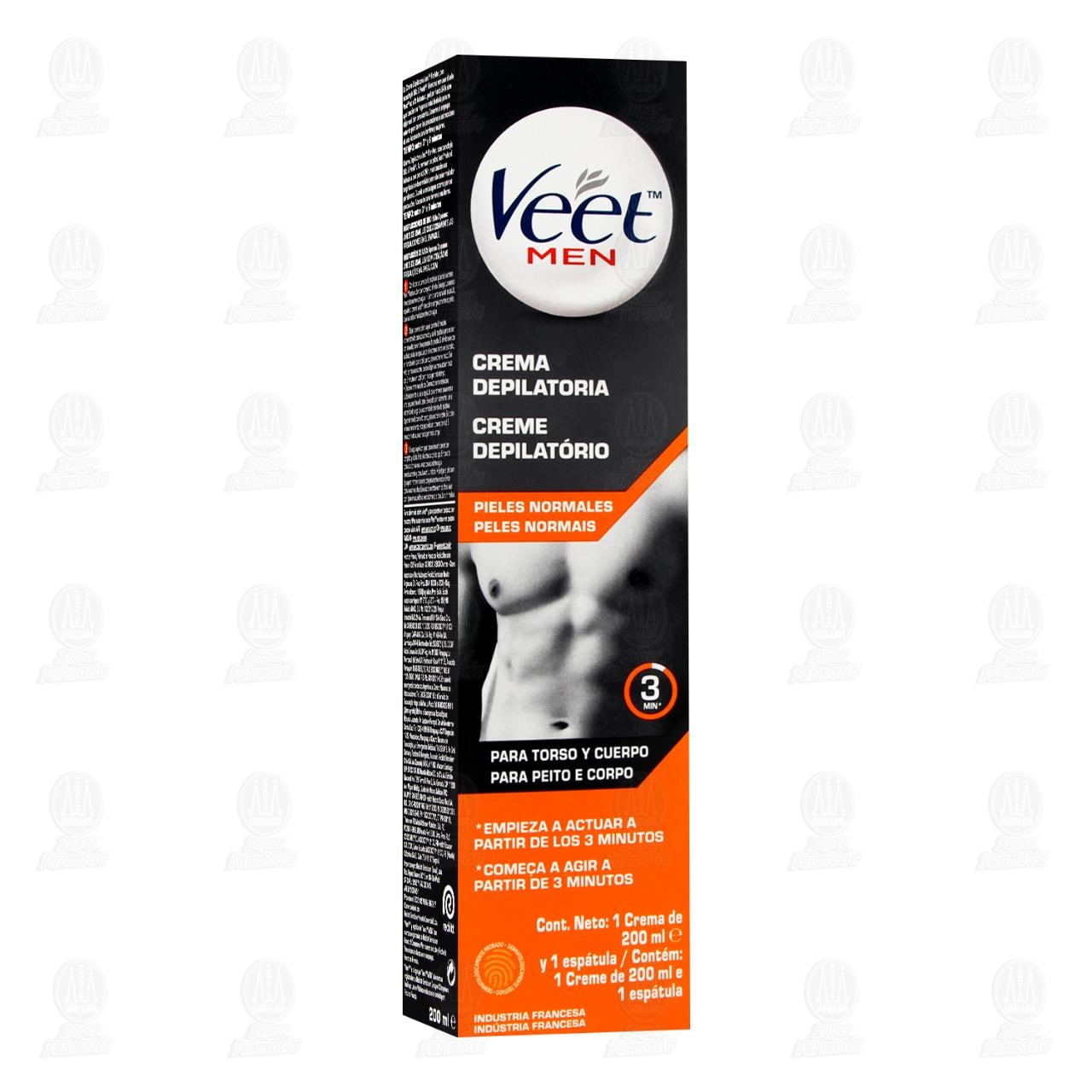 Crema Depilatoria Veet Men para Piel Normal, 200 ml. image number 0