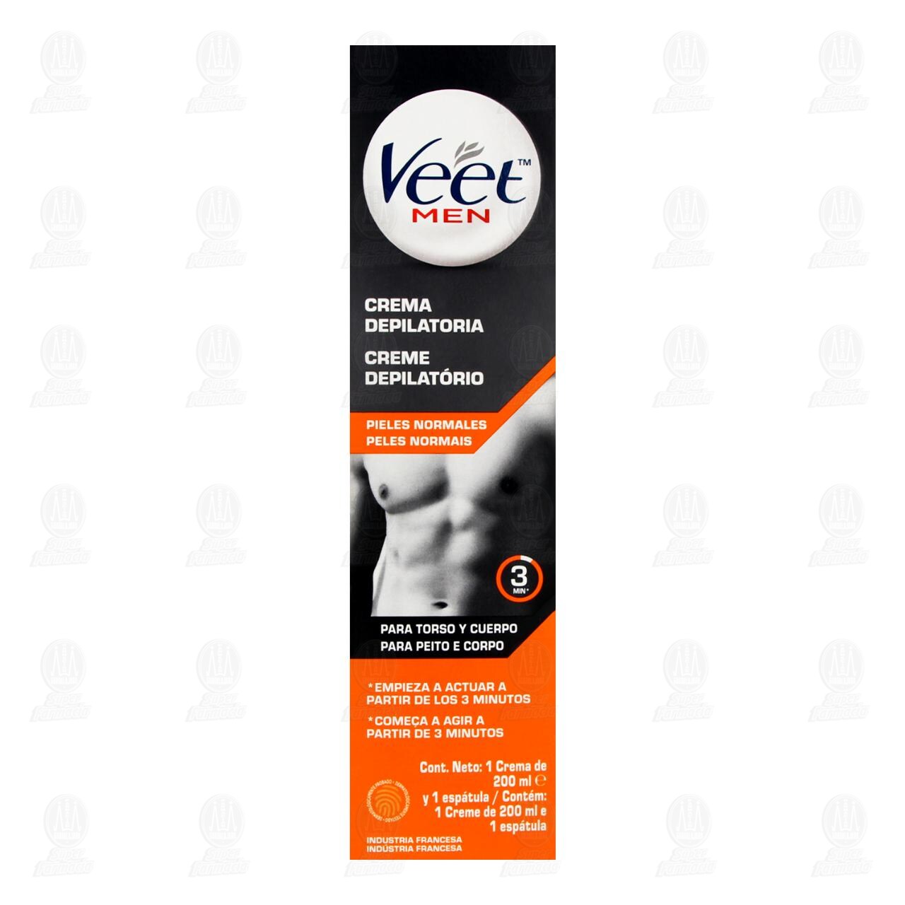 Crema Depilatoria Veet Men para Piel Normal, 200 ml. image number 1