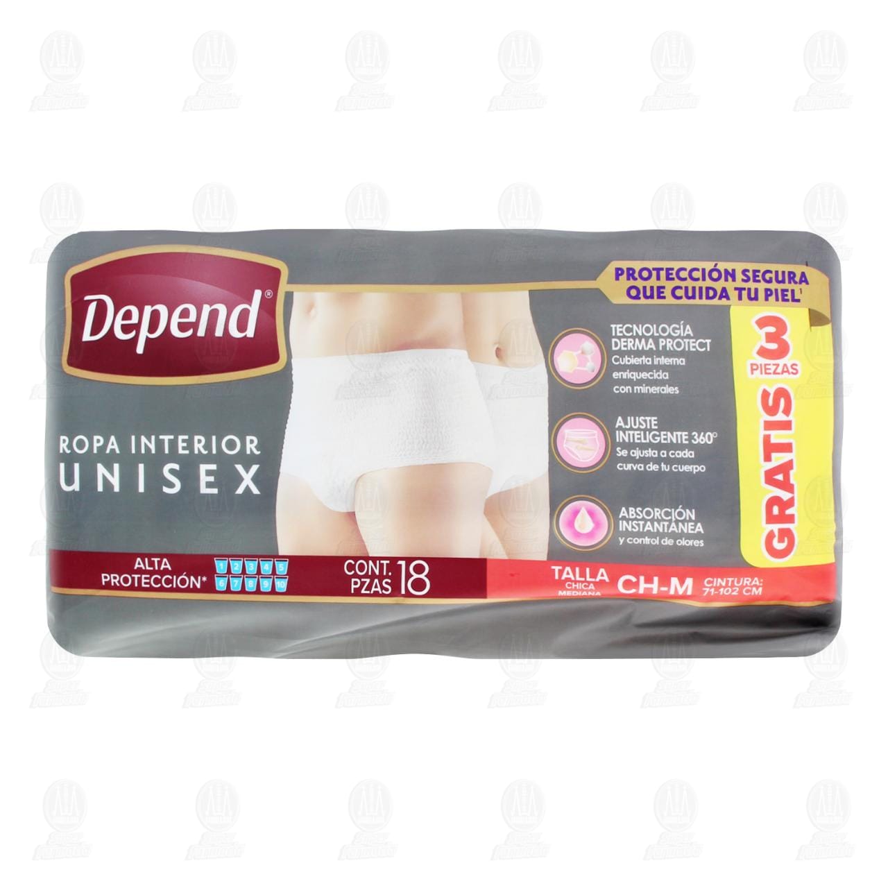 Ropa Interior Depend Unisex Talla CH-M, 18 pzas. image number 1