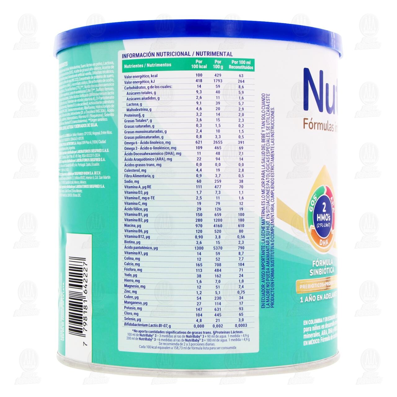 F&oacute;rmula Infantil NutriBaby Premium 3 en Polvo (1 A&ntilde;o en Adelante), 800 gr. image number 2