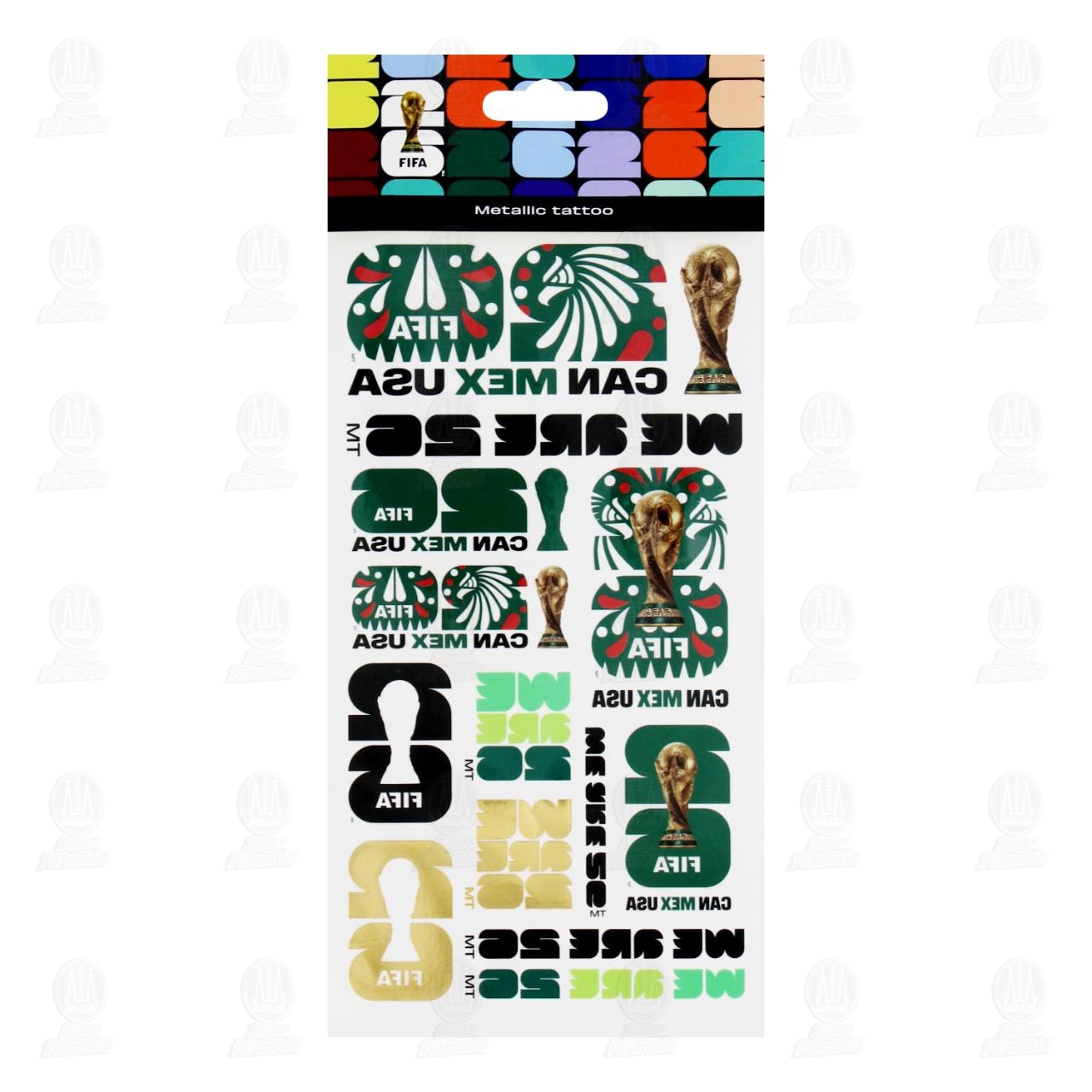 Calcomania Tatuajes FIFA World Cup 26 M&eacute;xico, 1 pz.
