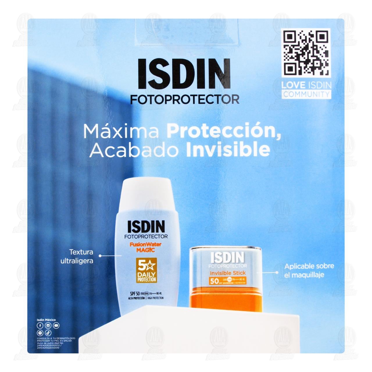 Pack Isdin Fotoprotector Fusion Water Magic Oil Control SPF 50 + Invisible Stick SPF 50, 2 pzas. image number 2