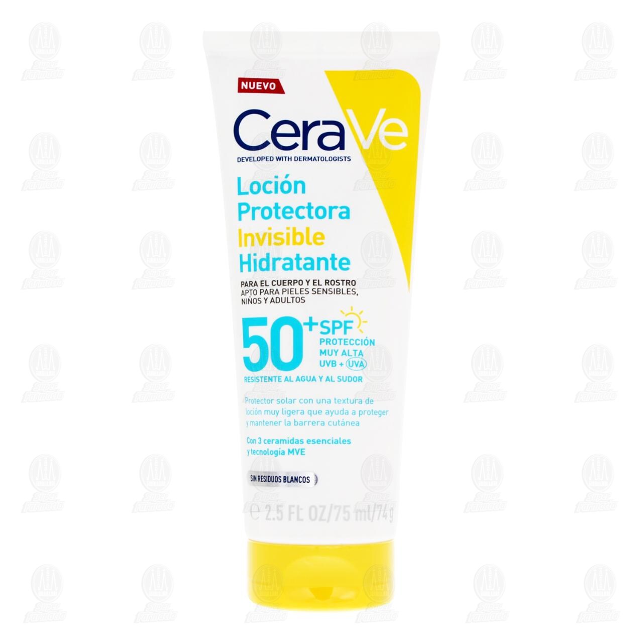 CeraVe Loci&oacute;n Protectora Invisible Hidratante FPS 50+, 75 ml. image number 0