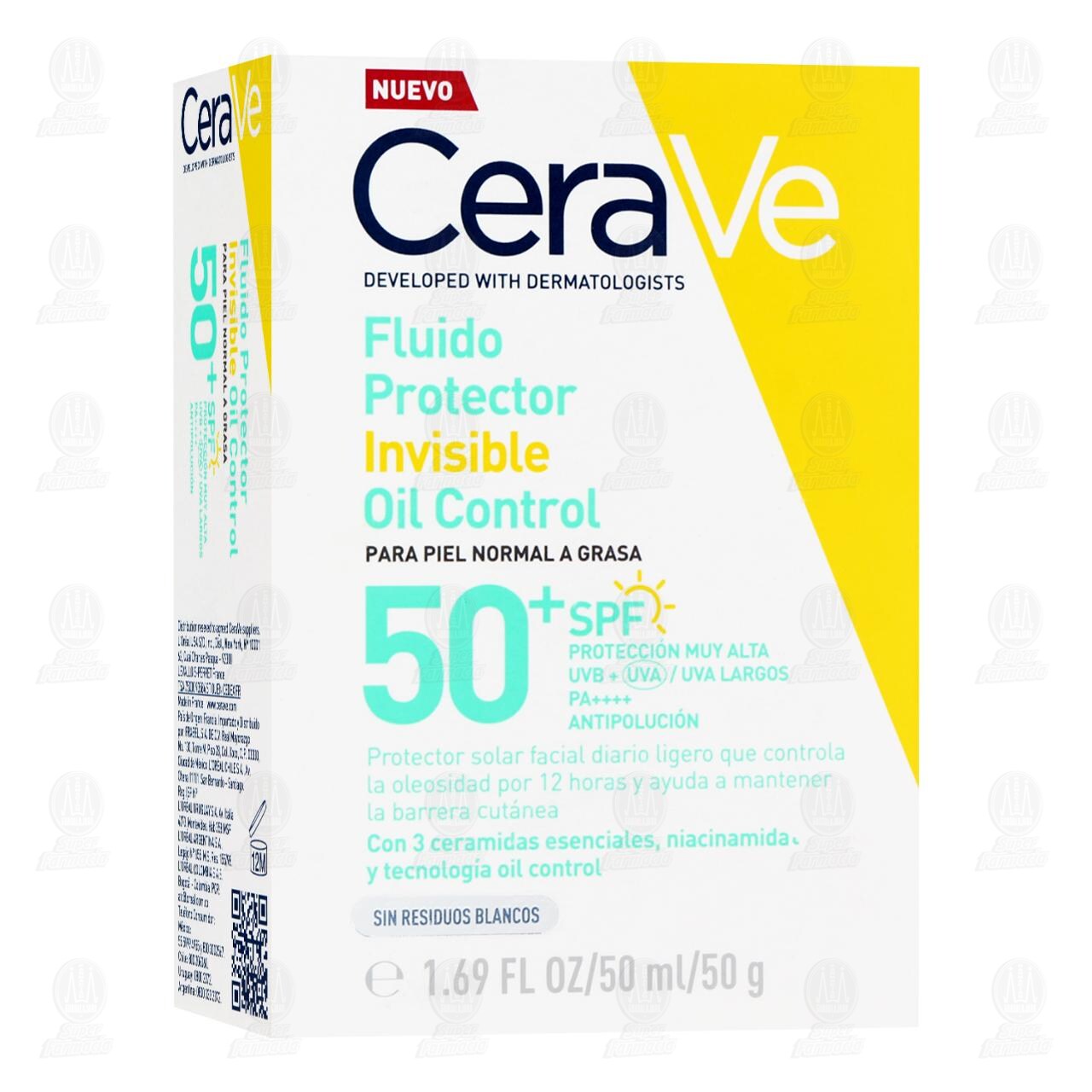 CeraVe Fluido Protector Invisible Oil Control SPF 50+, 50 ml. image number 0