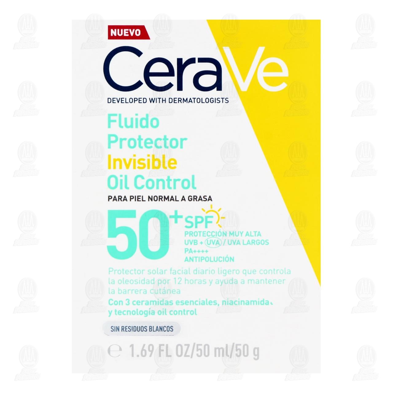 CeraVe Fluido Protector Invisible Oil Control SPF 50+, 50 ml. image number 1