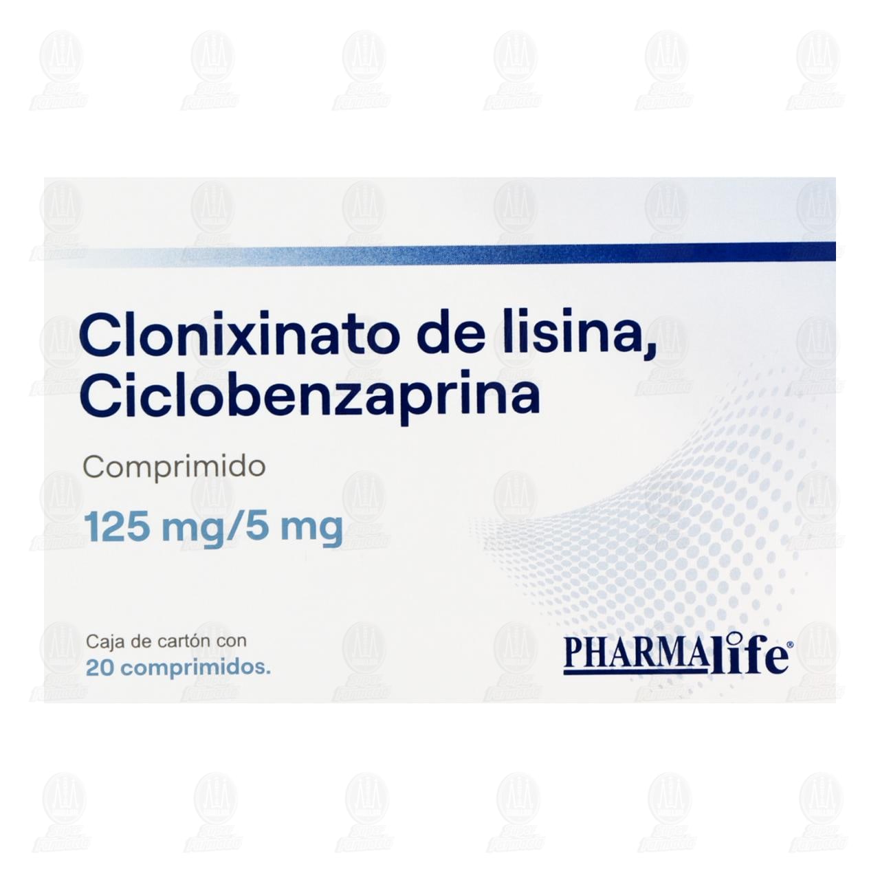 Clonixinato de Lisina, Ciclobenzaprina 125mg/5mg, 20 Comprimidos Pharmalife. image number 1