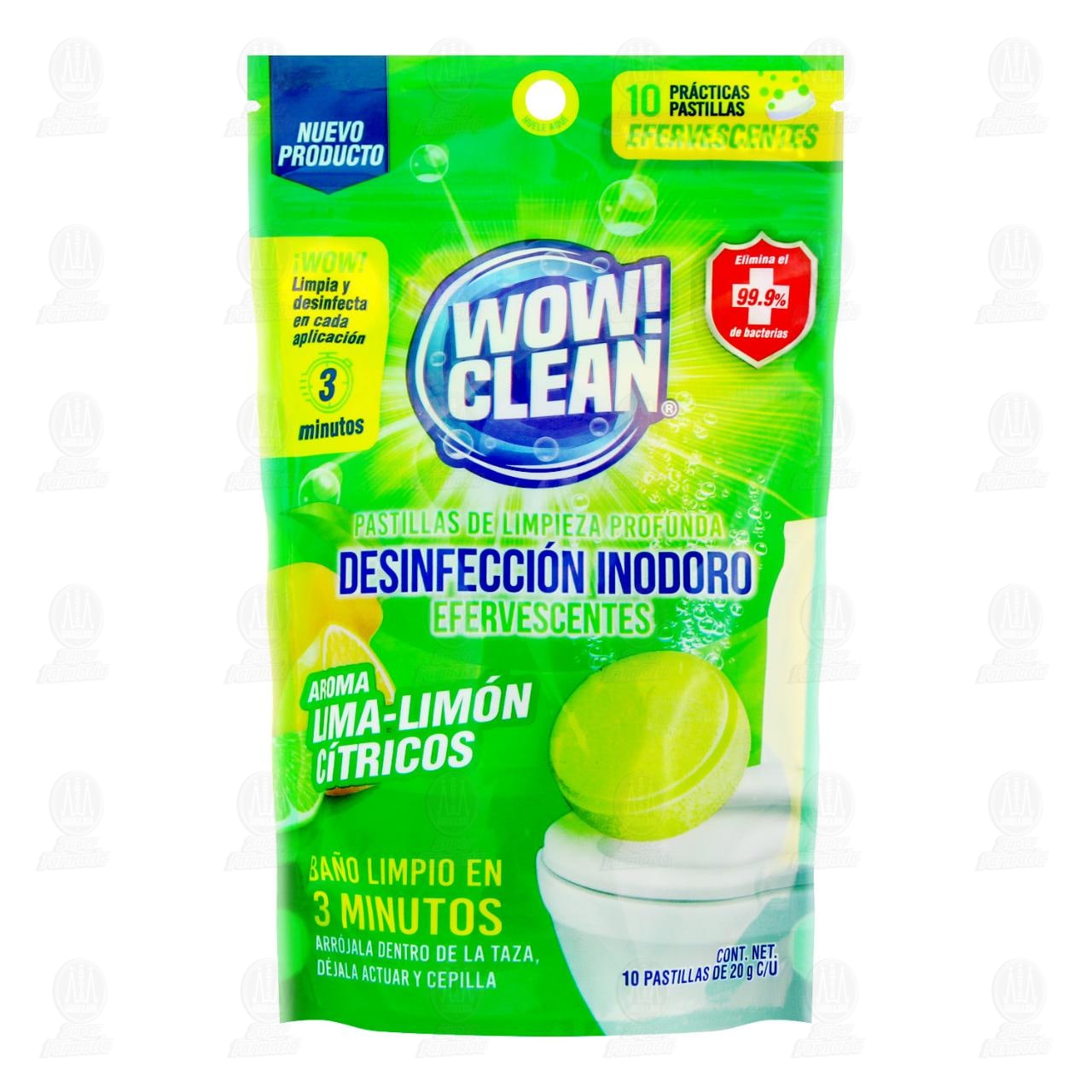 Pastillas Desinfectantes Wow! Clean Desinfecci&oacute;n Inodoro, 10 Pastillas de 20 gr c/u. image number 0