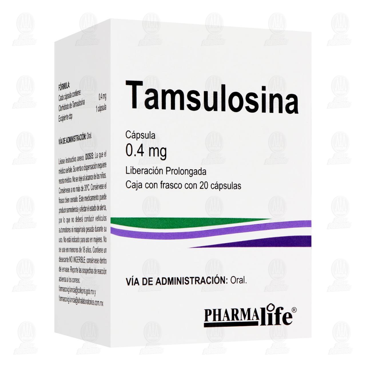 Tamsulosina 0.4 mg, 20 C&aacute;psulas Pharmalife. image number 0