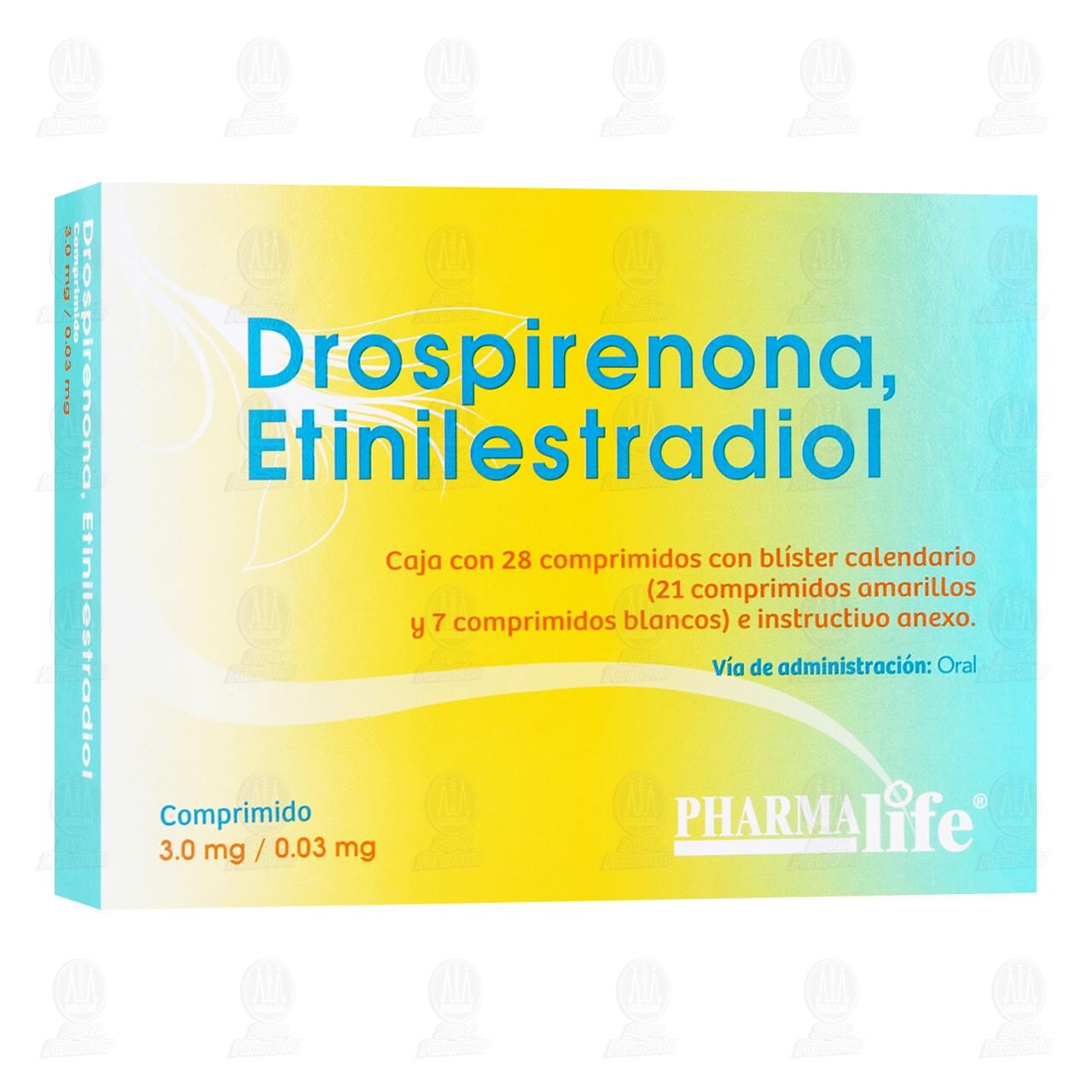 Drospirenona, Etinilestradiol 3.0mg/0.03mg, 28 Comprimidos Pharmalife. image number 0