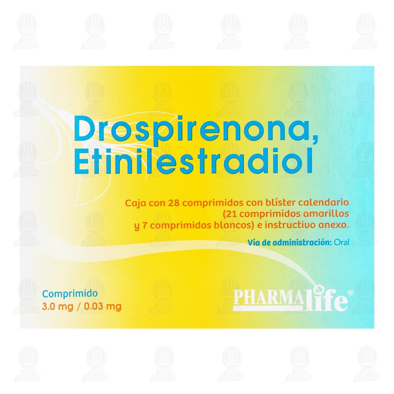 Drospirenona, Etinilestradiol 3.0mg/0.03mg, 28 Comprimidos Pharmalife. image number 1