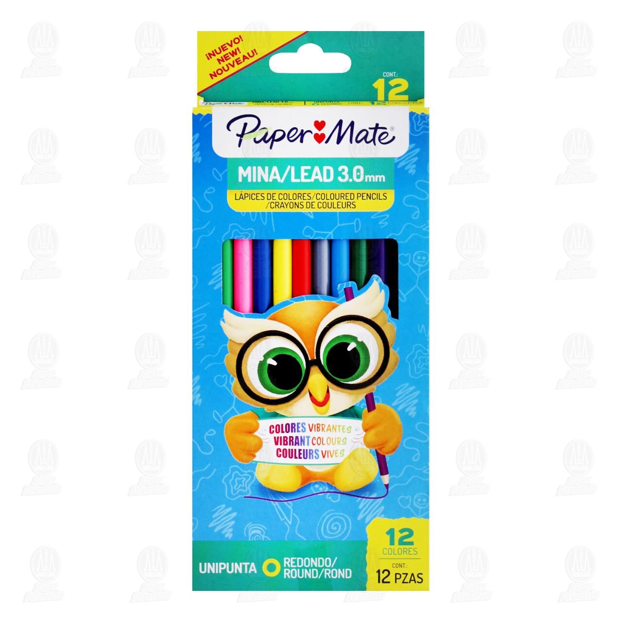 L&aacute;pices de Colores Paper Mate Mina 3.0 mm, 12 pzas. image number 0