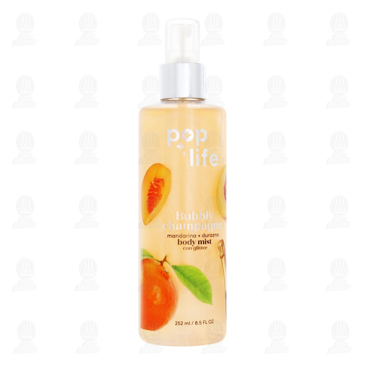 Body Mist Pop Life Bubbly Champagne con Glitter, 252 ml.
