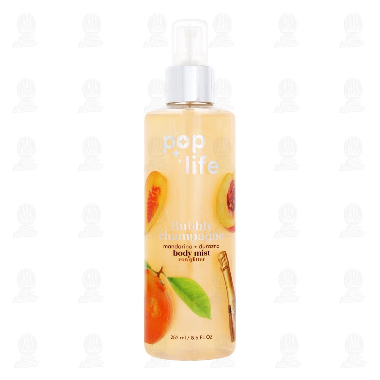 Body Mist Pop Life Bubbly Champagne con Glitter, 252 ml. image number 1