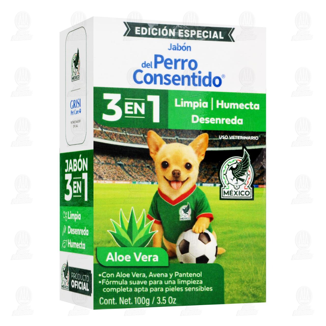 Jab&oacute;n 3 en 1 del Perro Consentido Aloe Vera, 100 gr. image number 0