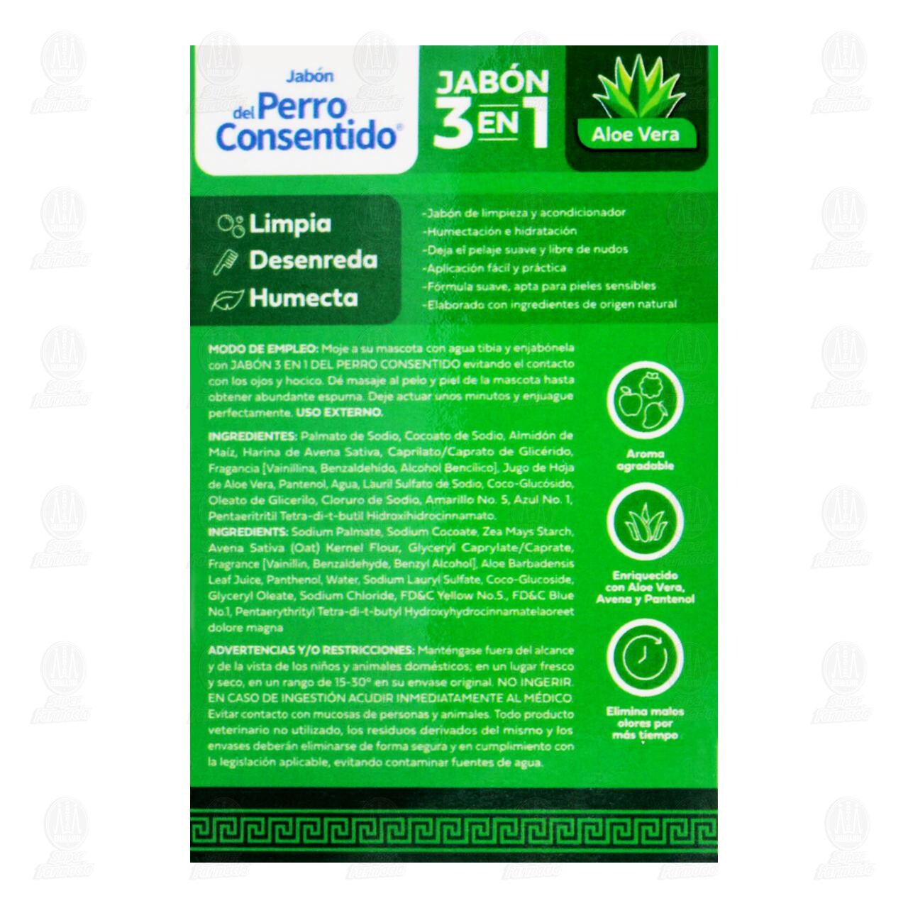 Jab&oacute;n 3 en 1 del Perro Consentido Aloe Vera, 100 gr. image number 2