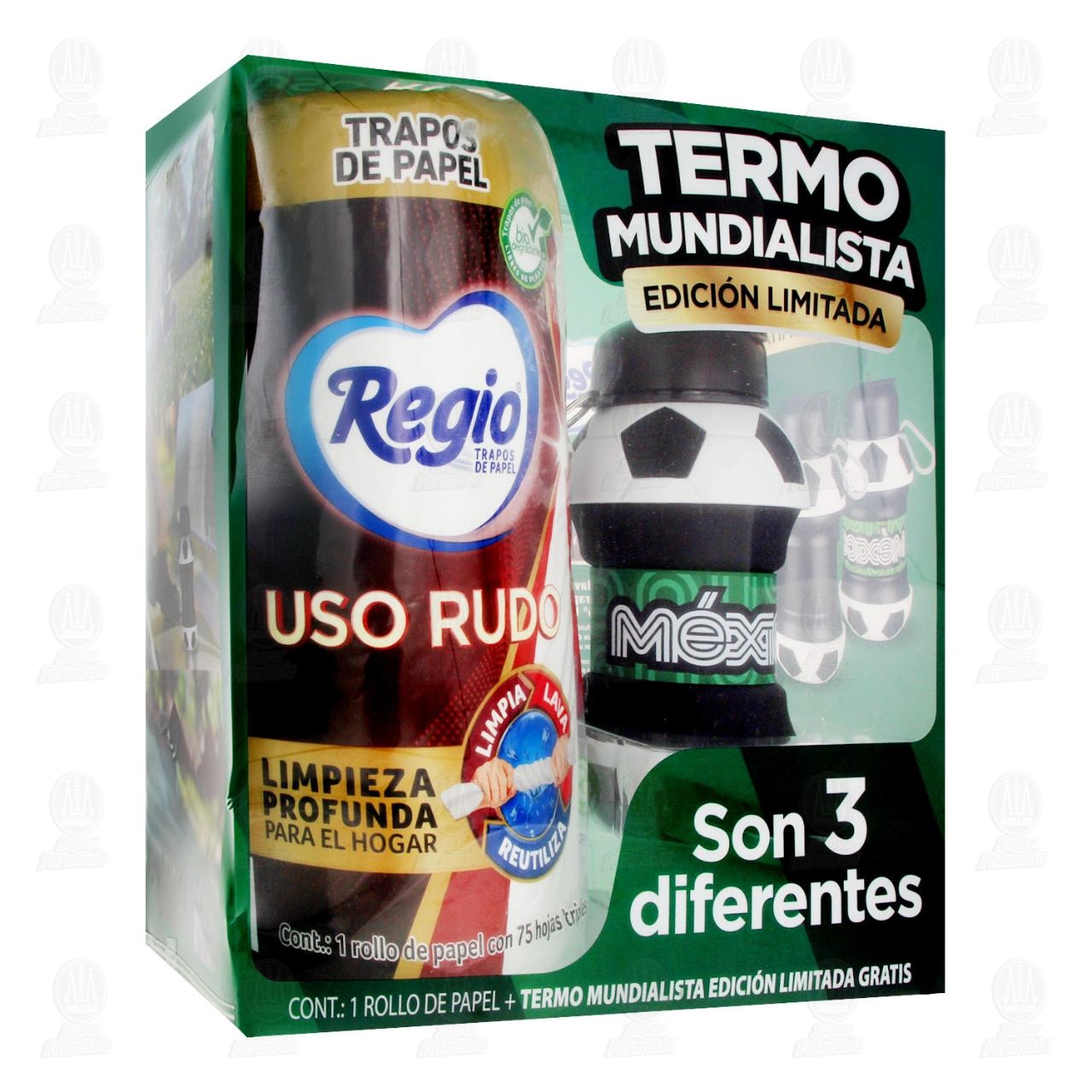 Pack Trapos de Papel Regio Uso Rudo + Gratis Termo Mundialista, 2 pzas. image number 0