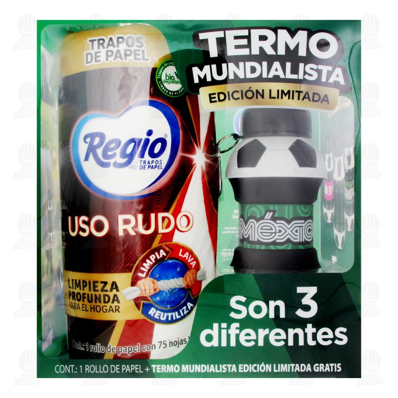Pack Trapos de Papel Regio Uso Rudo + Gratis Termo Mundialista, 2 pzas. image number 1