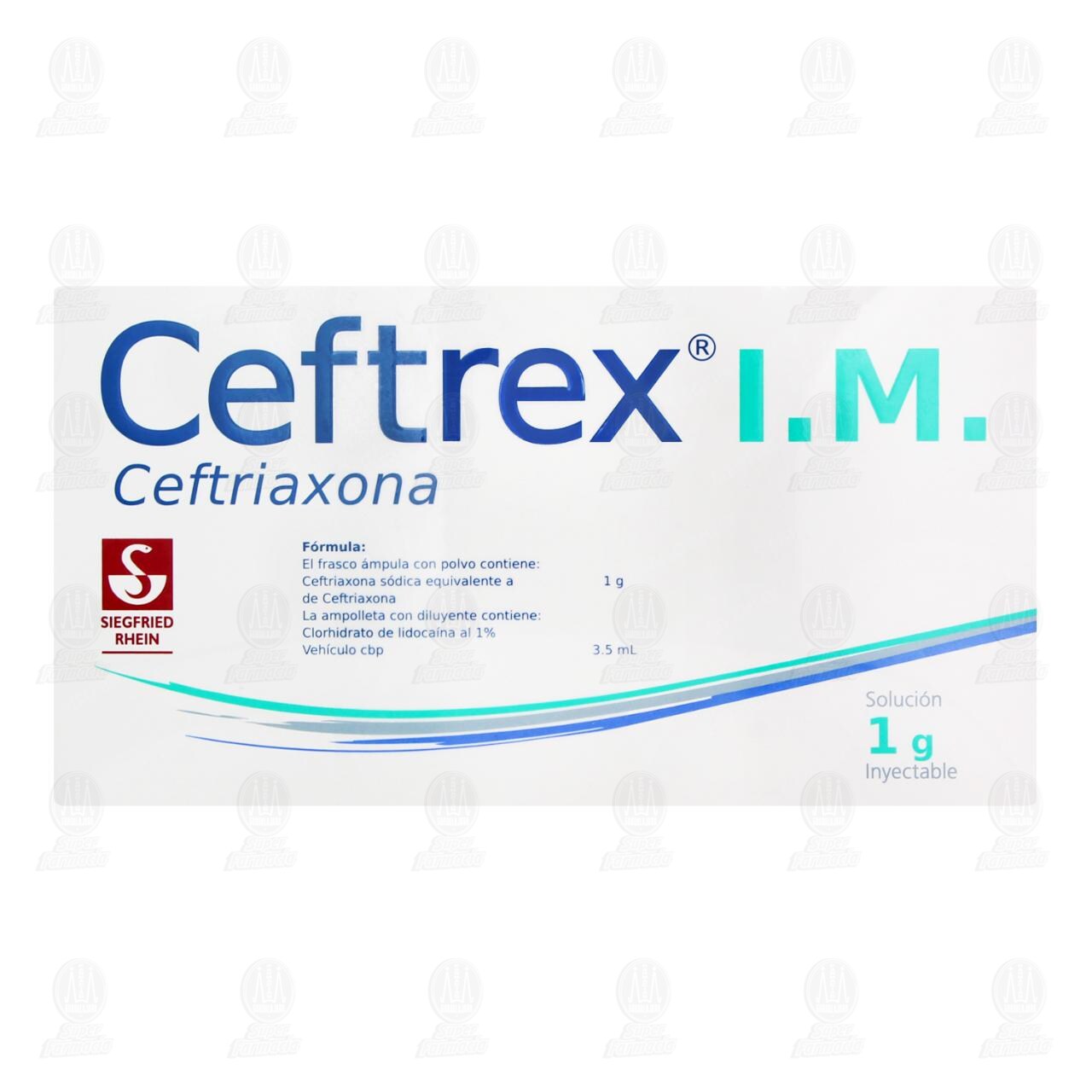Pack Ceftrex I.M. Soluci&oacute;n Inyectable 1 gr, 2 pzas. image number 1