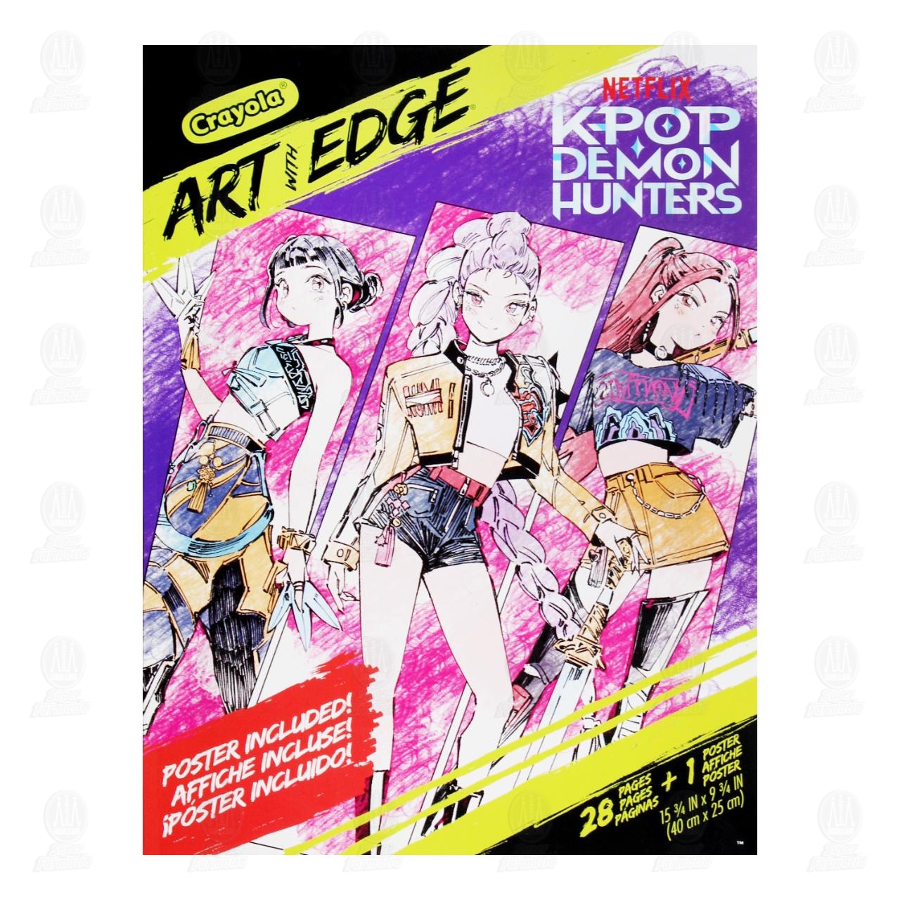 Libro para Colorear Crayola Edici&oacute;n K-Pop Demon Hunter + 1 P&oacute;ster Incluido, 2 pzas.