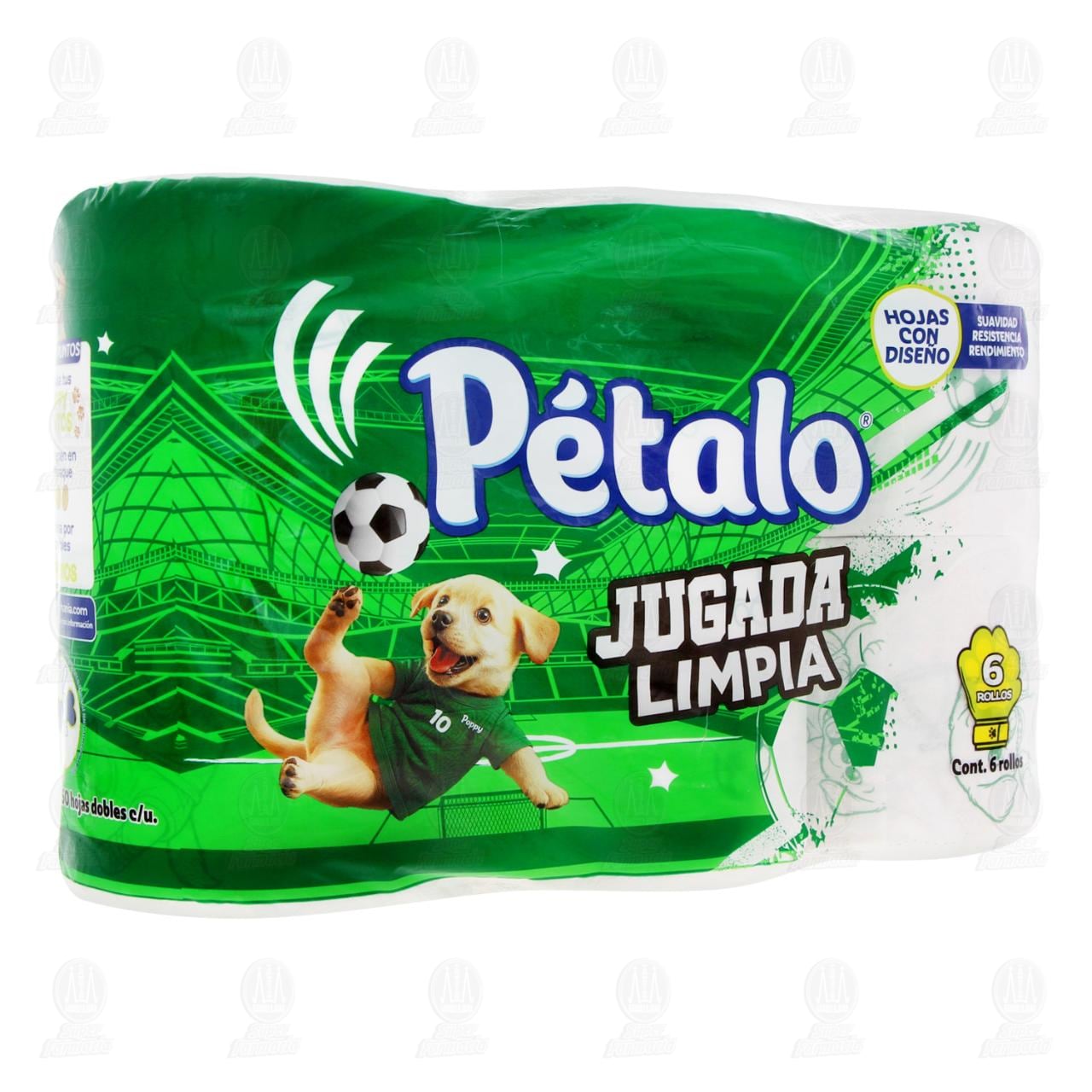 Papel Higi&eacute;nico P&eacute;talo Jugada Limpia, 6 pzas. image number 0