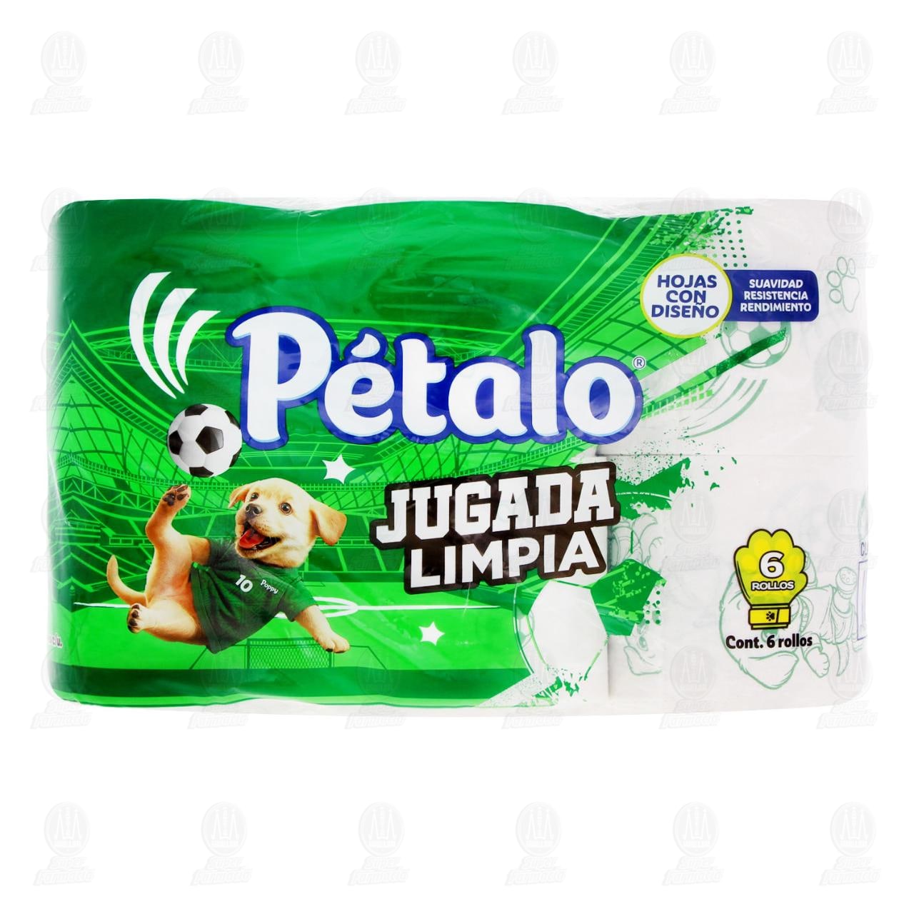Papel Higi&eacute;nico P&eacute;talo Jugada Limpia, 6 pzas. image number 1