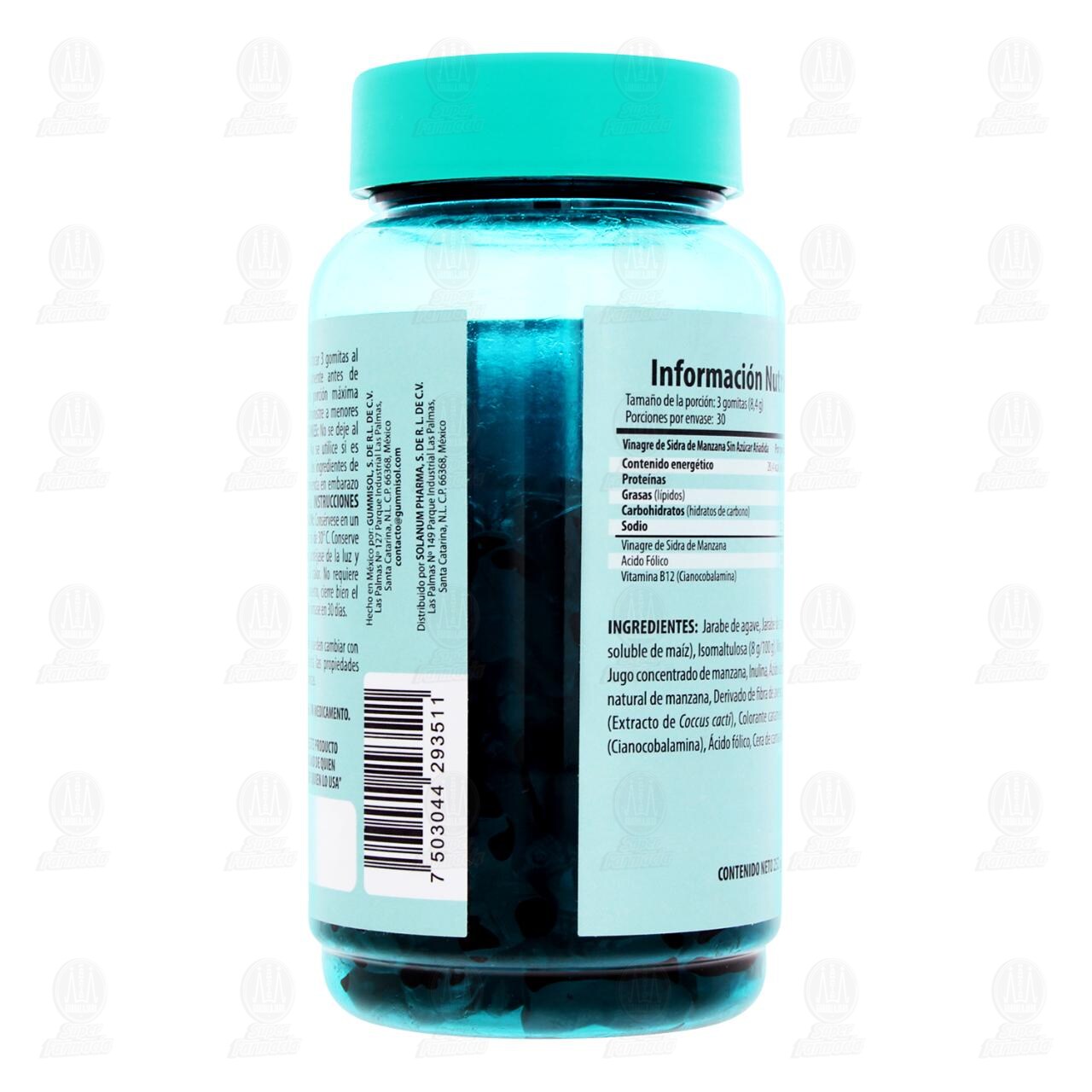 Vinagre de Sidra de Manzana Belabear con &Aacute;cido F&oacute;lico y Vitamina B12 Gomitas para Adultos, 90 Gomitas de 2.8 gr c/u. image number 2