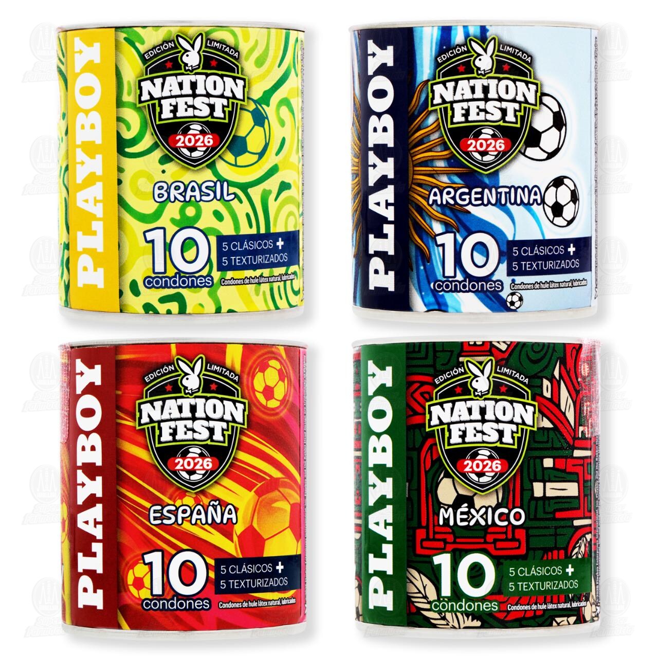 Condones Playboy Nation Fest Edici&oacute;n Limitada Varios Modelos, 10 pzas. image number 2