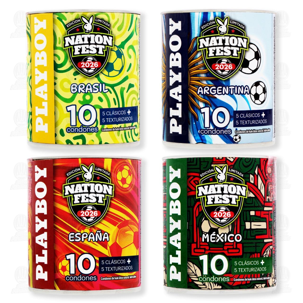 Condones Playboy Nation Fest Edici&oacute;n Limitada Varios Modelos, 10 pzas. image number 2