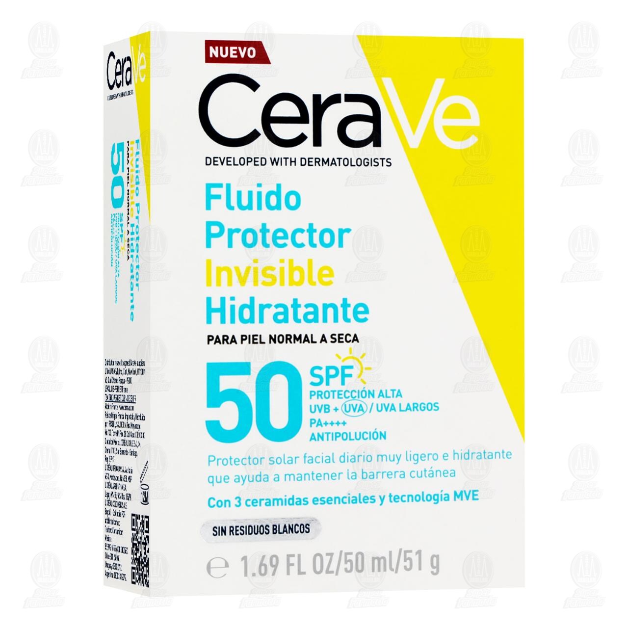 CeraVe Fluido Protector Invisible Hidratante SPF 50+, 50 ml. image number 0