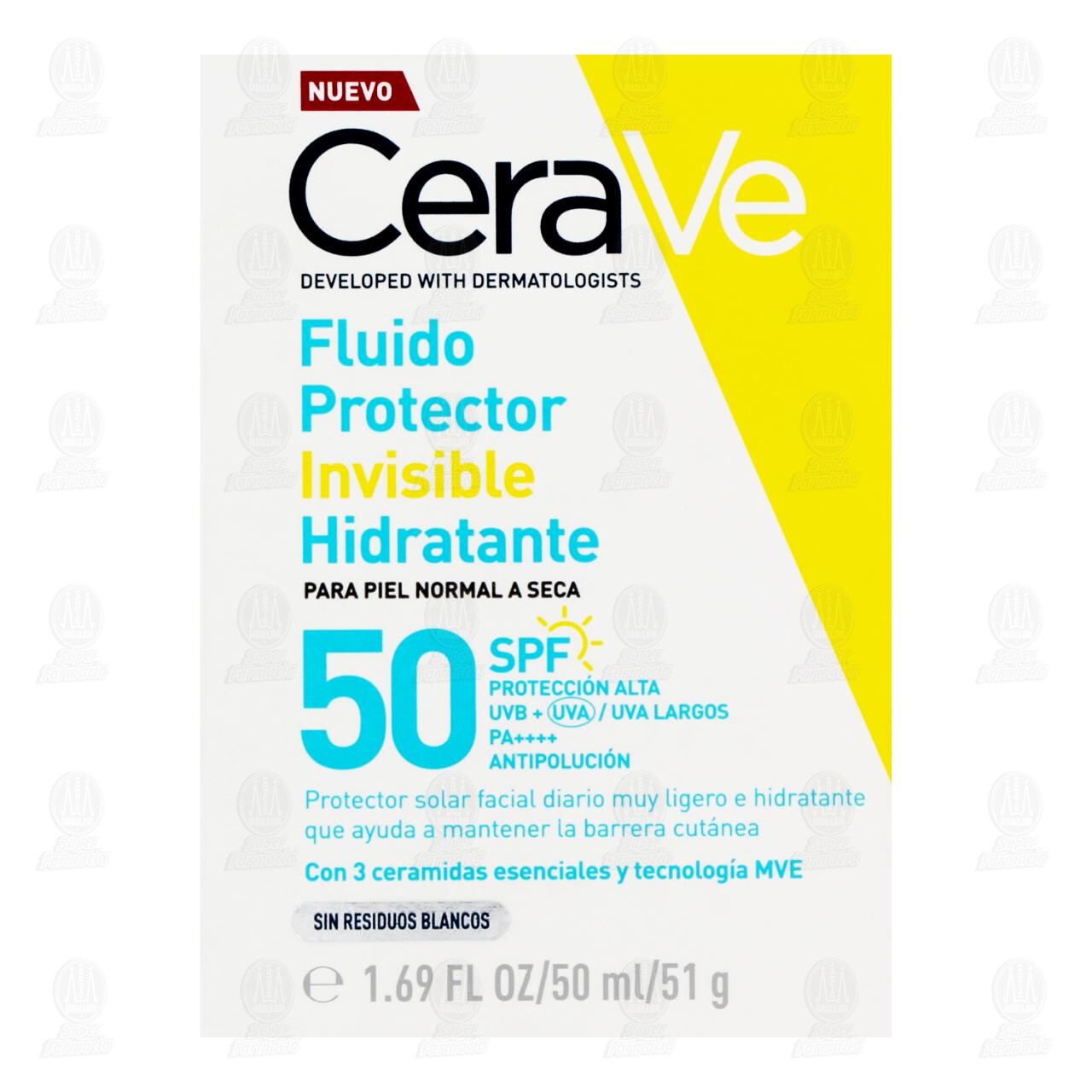CeraVe Fluido Protector Invisible Hidratante SPF 50+, 50 ml. image number 1