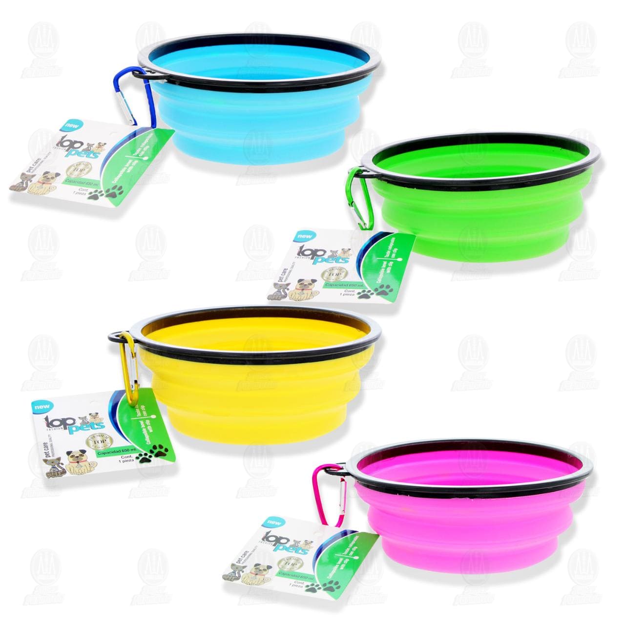 Taz&oacute;n Colapsable de Silic&oacute;n Top Pets Varios Colores con Clip para Mascotas, 1 pz. image number 2